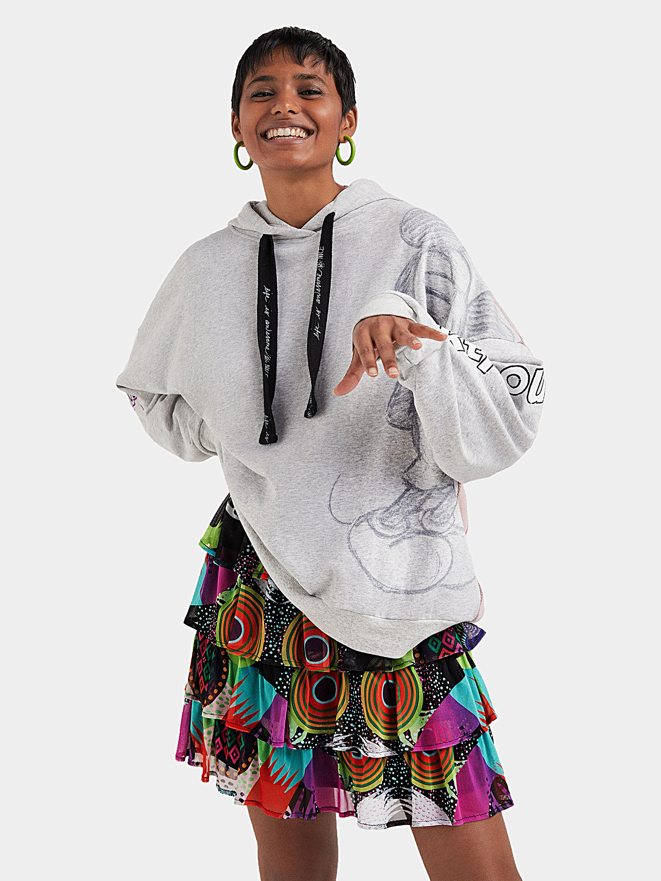 Hooded sweatshirt and Mickey print brand DESIGUAL