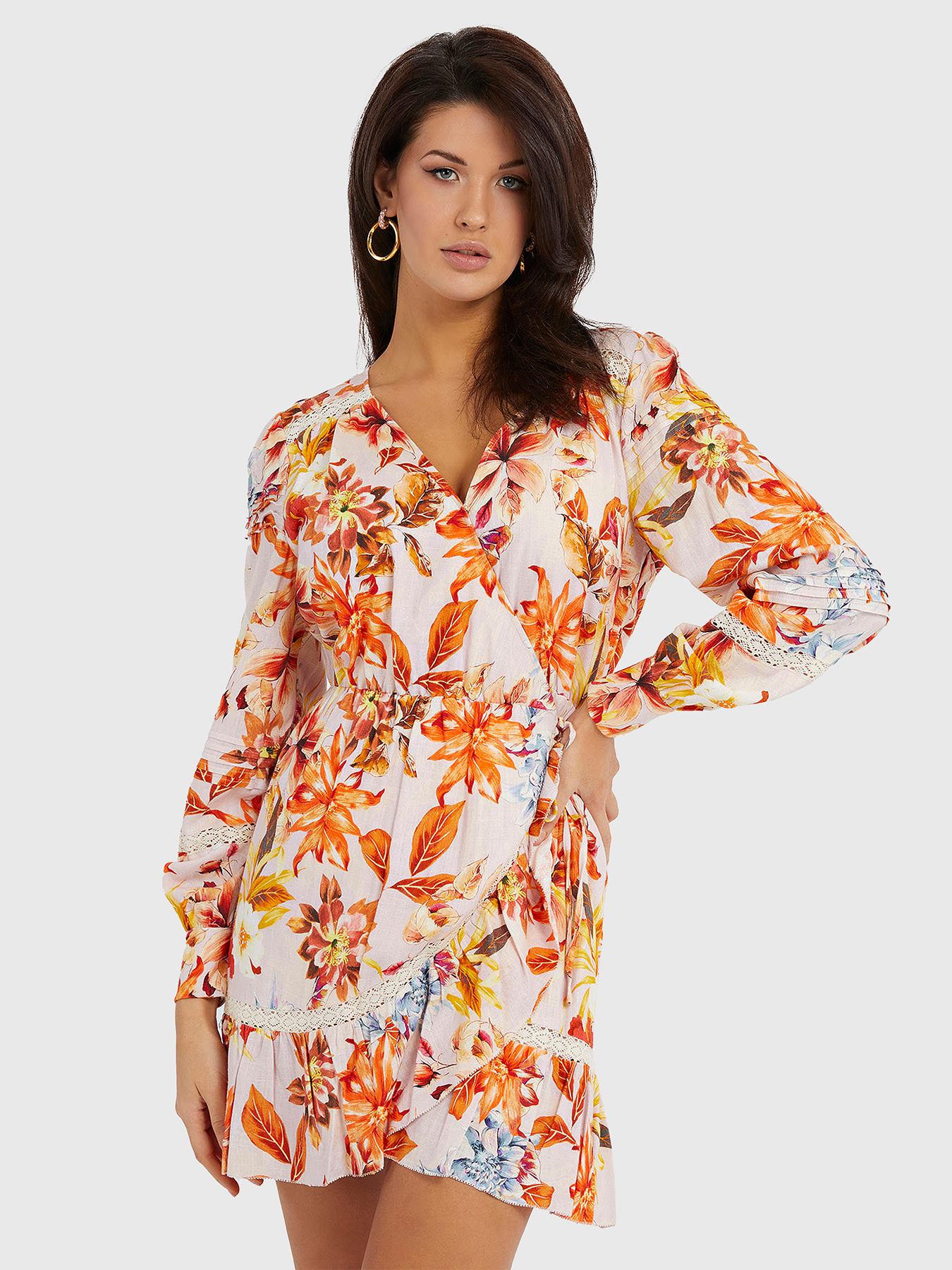 最終値下げNew Year Essential Floral Dress HAFA mini dress with floral print brand GUESS