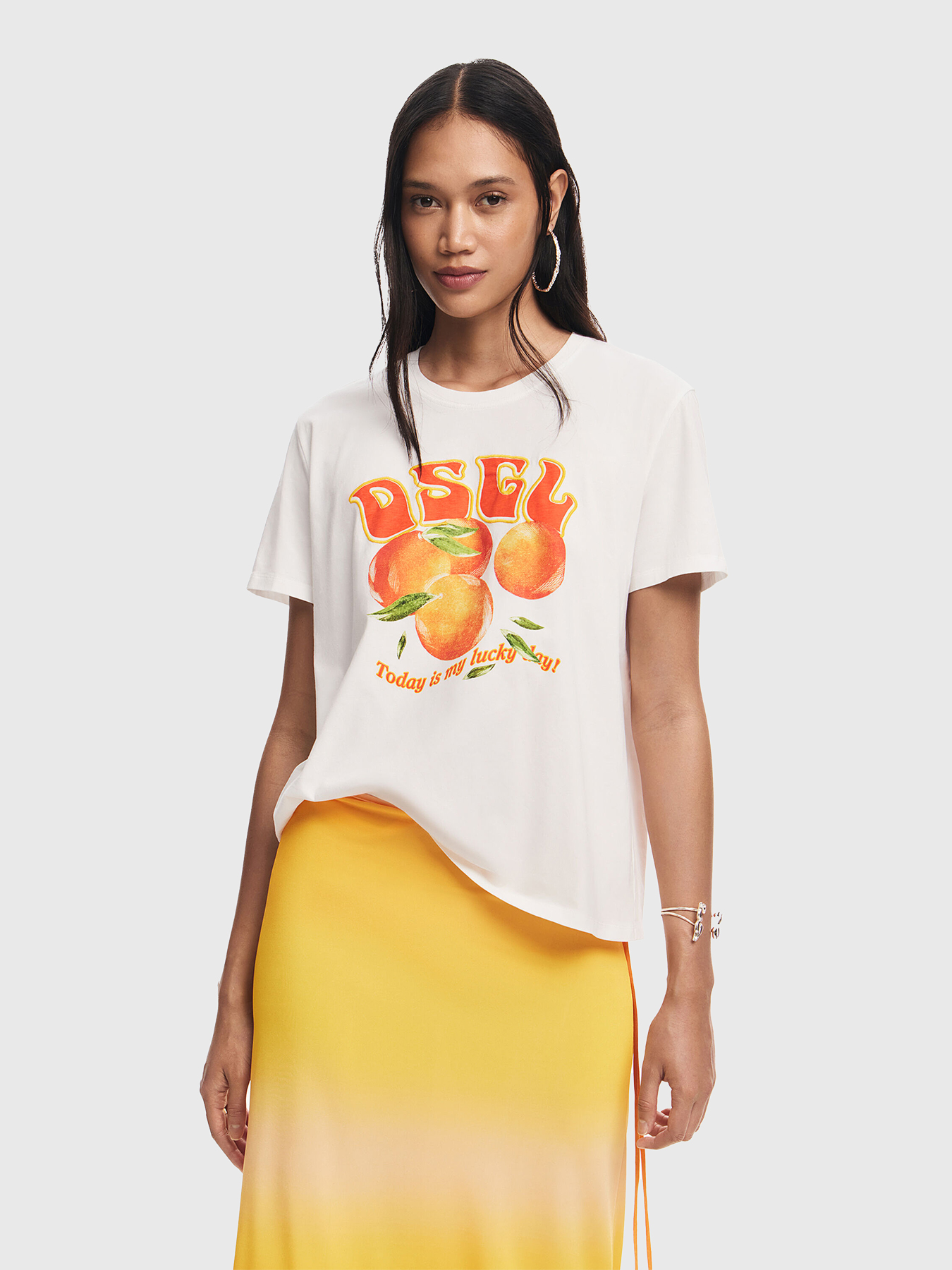 T-shirt with print and embroidery brand DESIGUAL