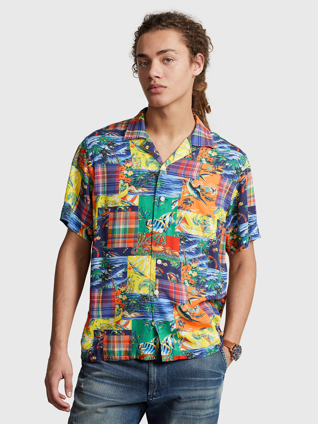 CLADY shirt with multicolour print brand POLO RALPH LAUREN