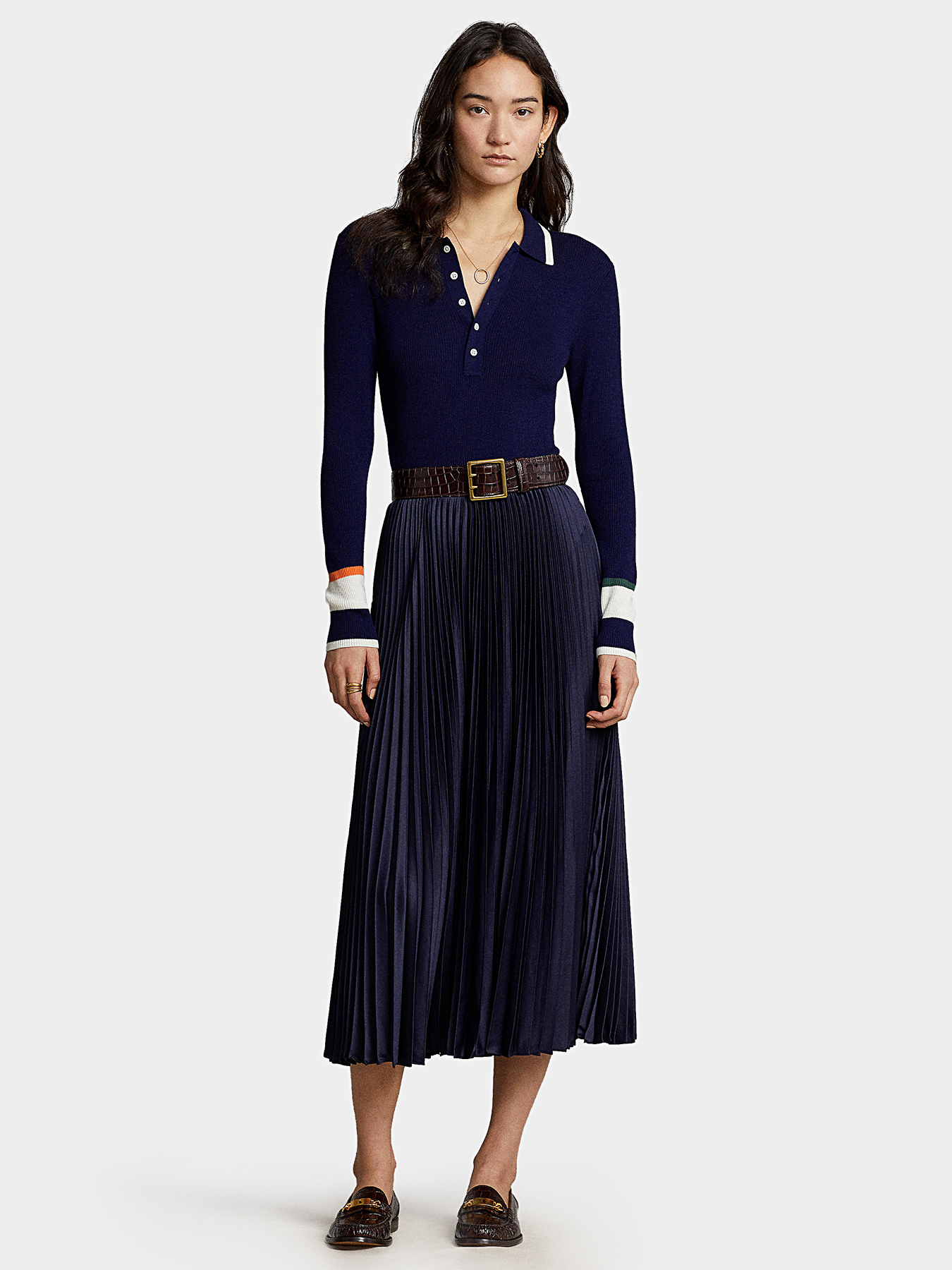 Dress with long sleeve and collar brand POLO RALPH LAUREN