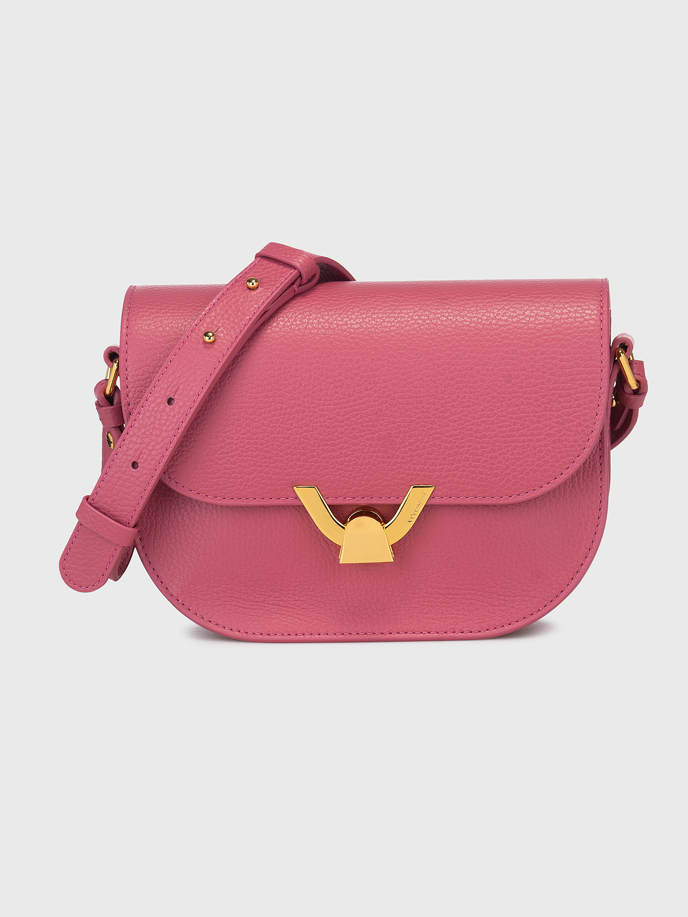 Leather crossbody bag in beige brand COCCINELLE