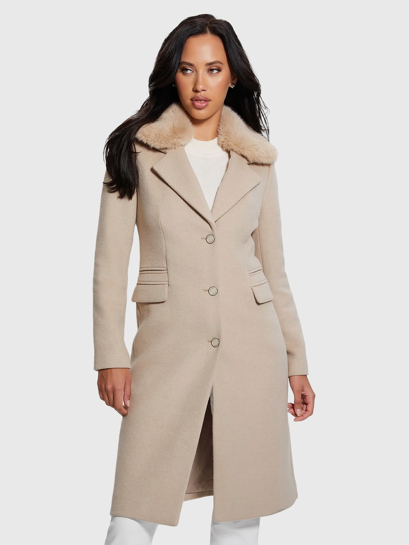 guess wool blend coat