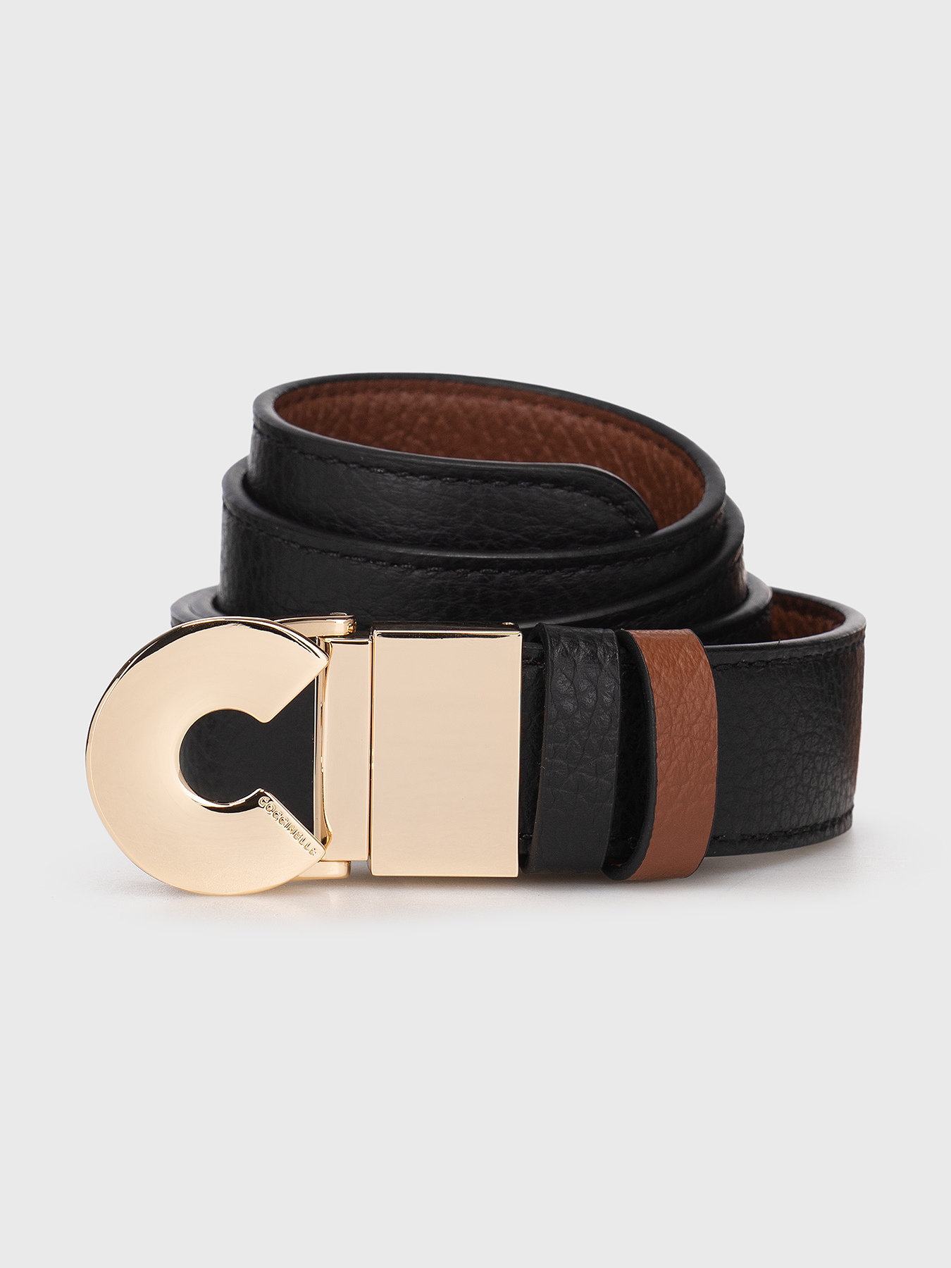 Coccinelle Belt Reversible belt with gold buckle brand COCCINELLE  main image 3