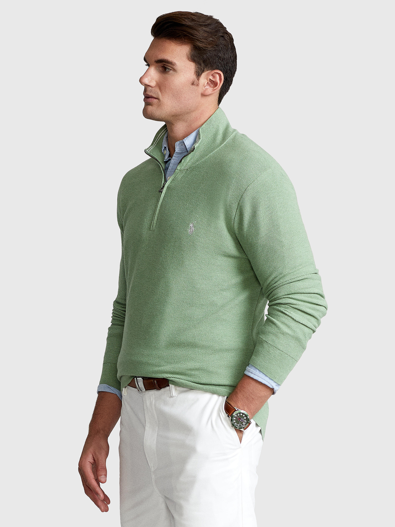 Green sweater with zip brand POLO RALPH LAUREN — /en