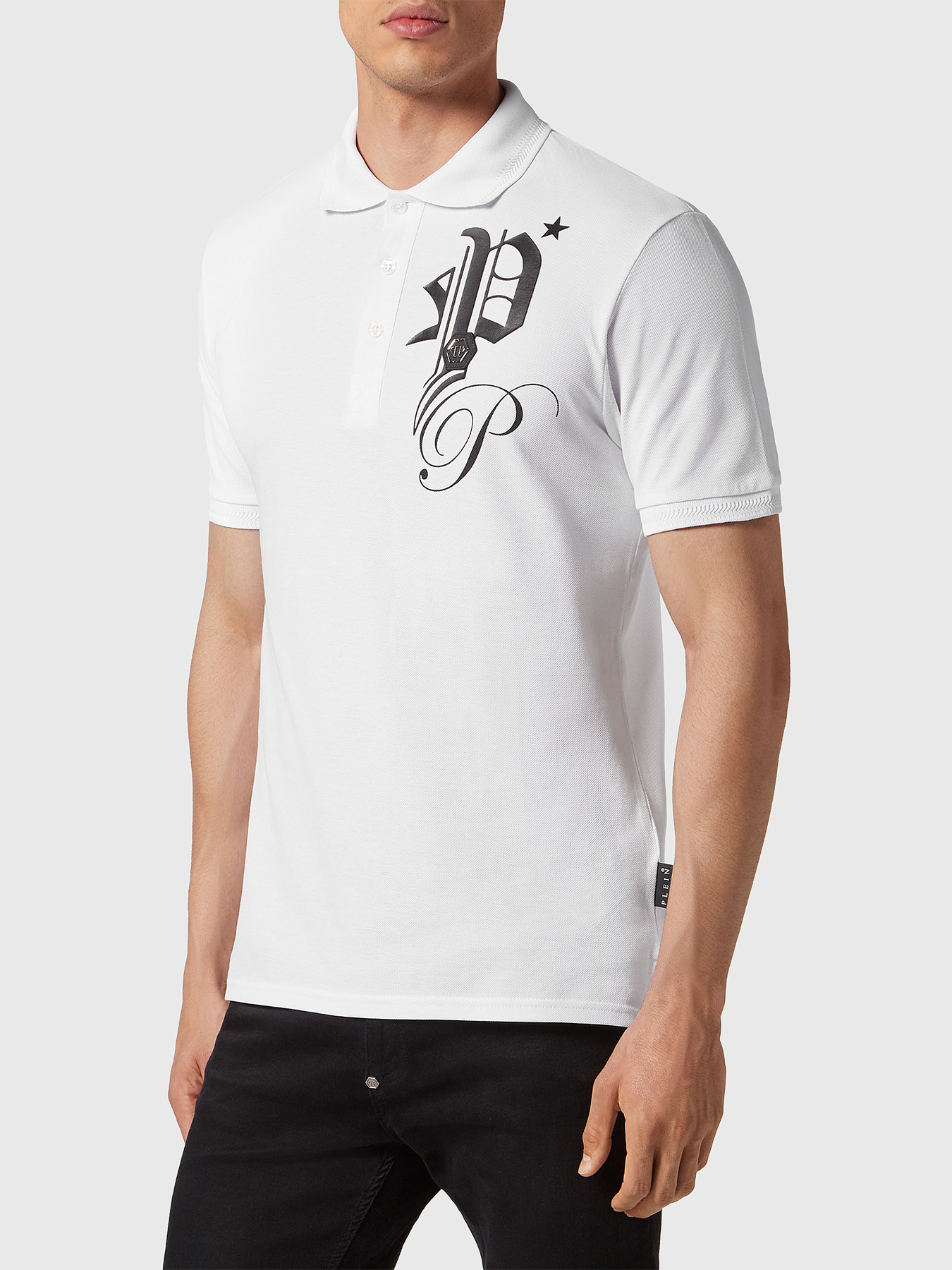 GOTHIC PLEIN polo shirt in black brand PHILIPP PLEIN