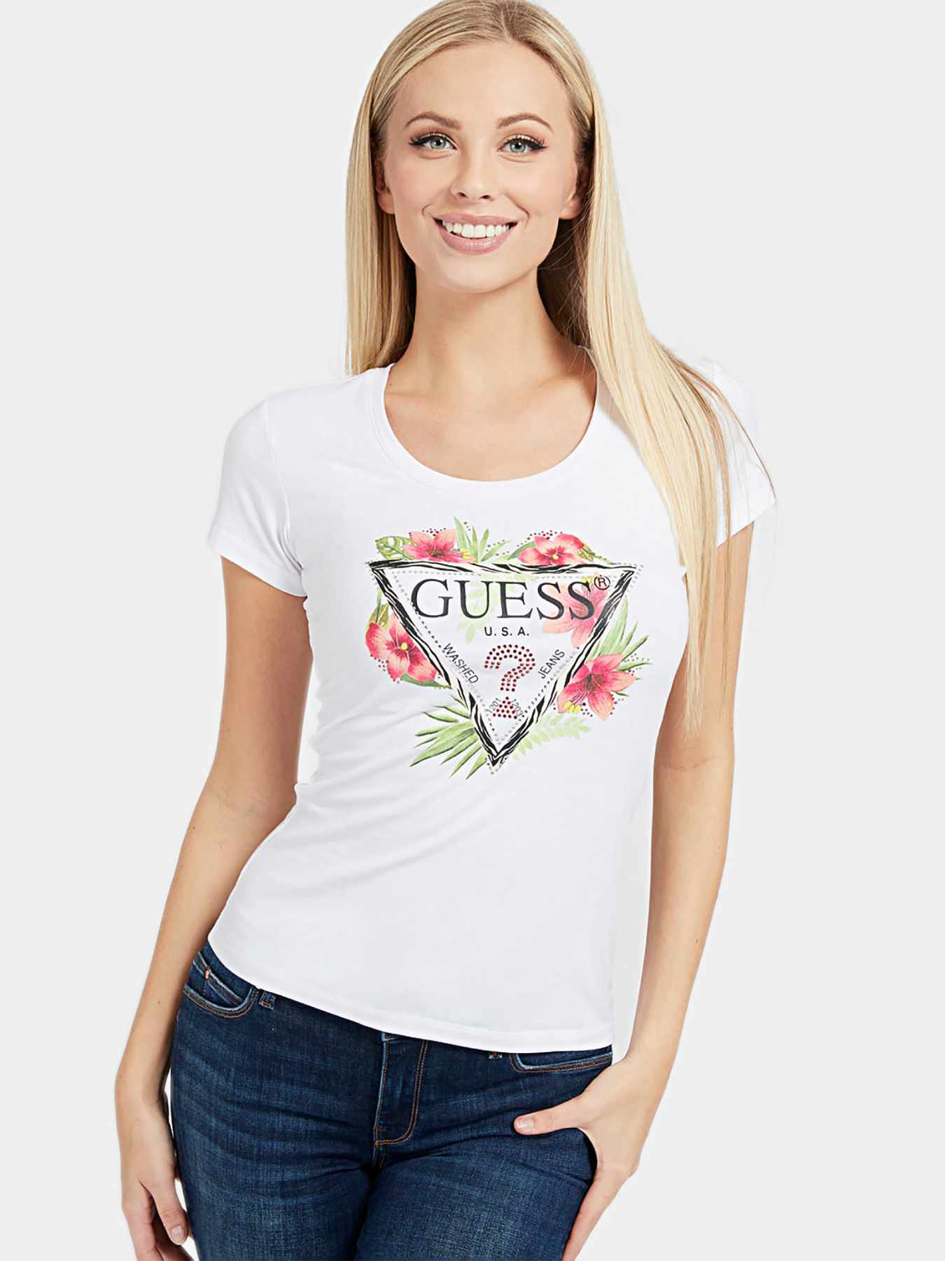 REBECCA Black t-shirt brand GUESS 