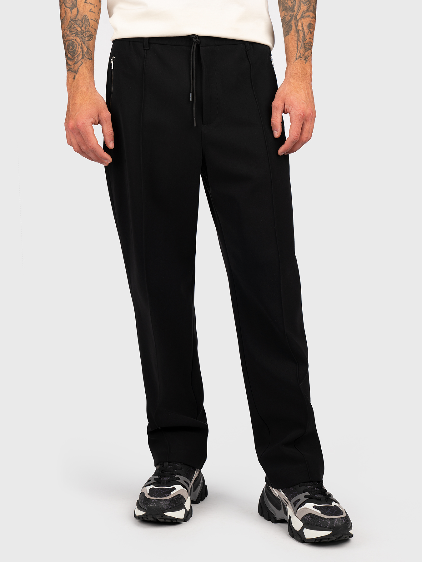 Straight pants in black color brand EMPORIO ARMANI