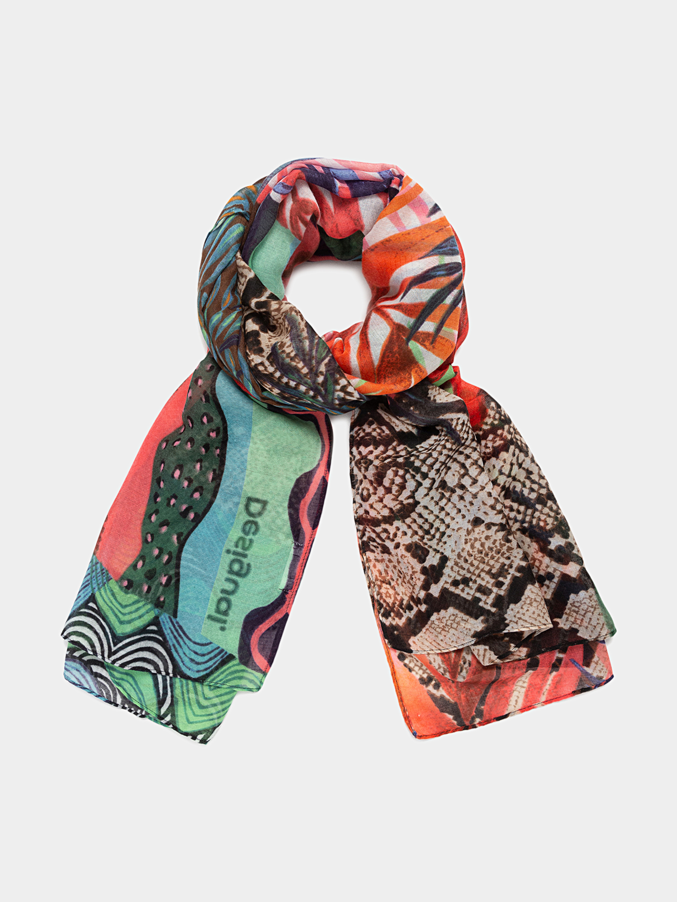 PITAHAYA Scarf with animal print brand DESIGUAL