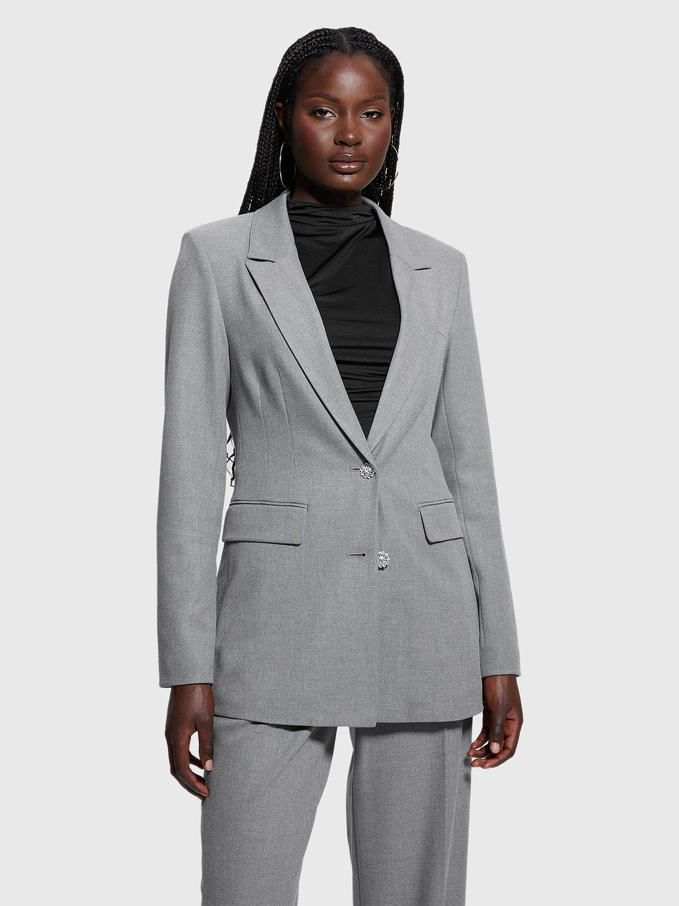EAN JO ■ VISCOSE OVERSIZED SINGLE BREASTED JACKET OVERSIZED SINGLE BREASTED LONG JACKET – ssstein