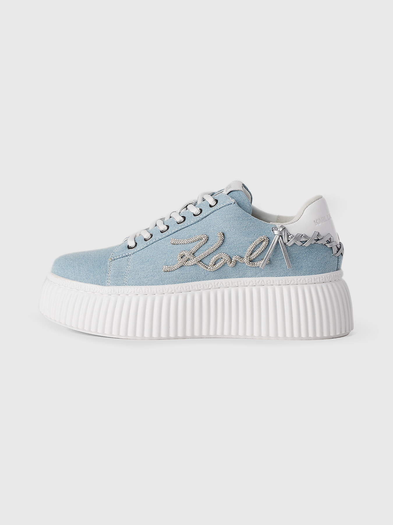 KREEPER LO sneakers with denim texture brand Karl Lagerfeld