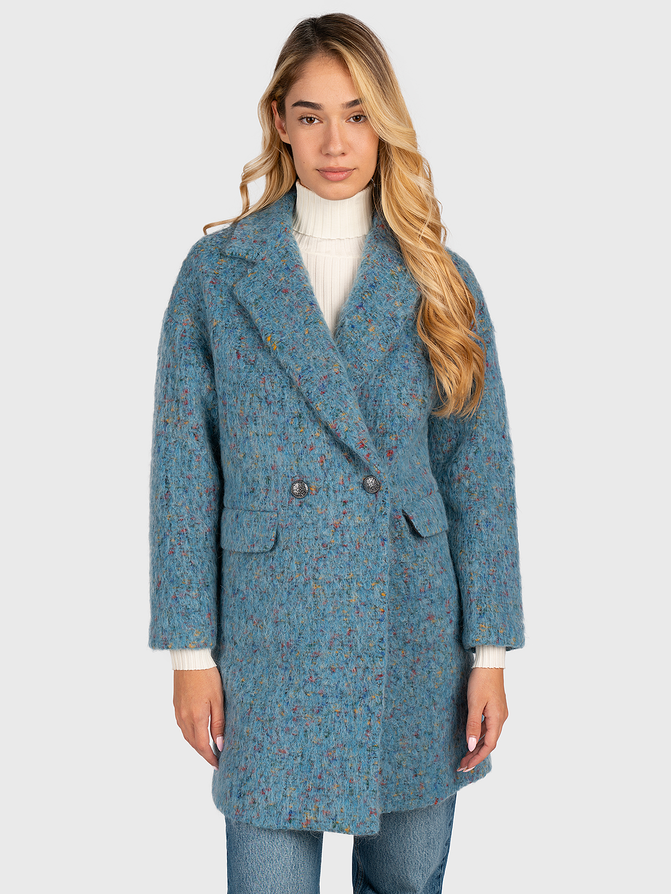 Blue double breasted coat brand LIU JO — Globalbrandsstore