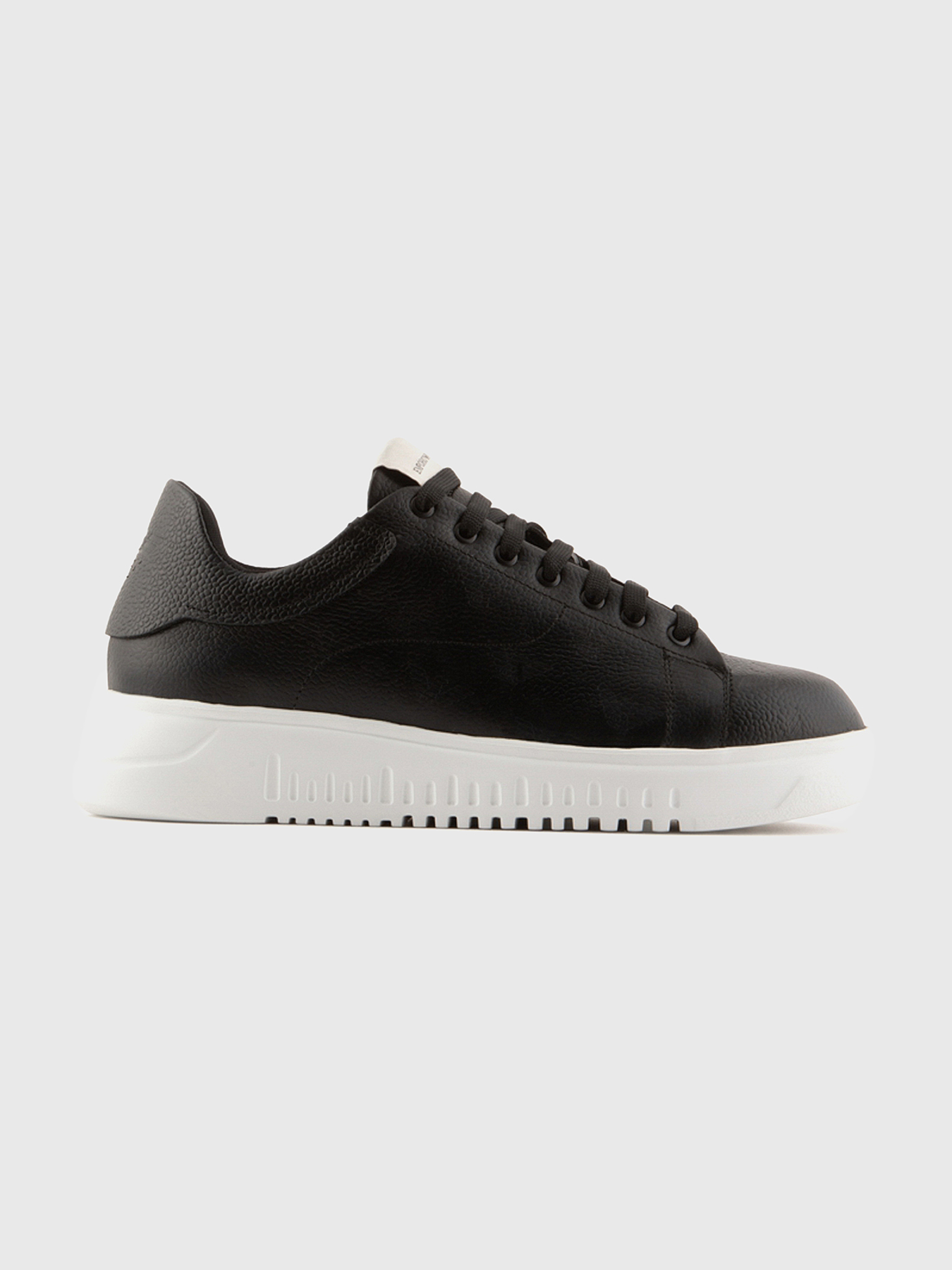 Black leather sneakers brand EMPORIO ARMANI