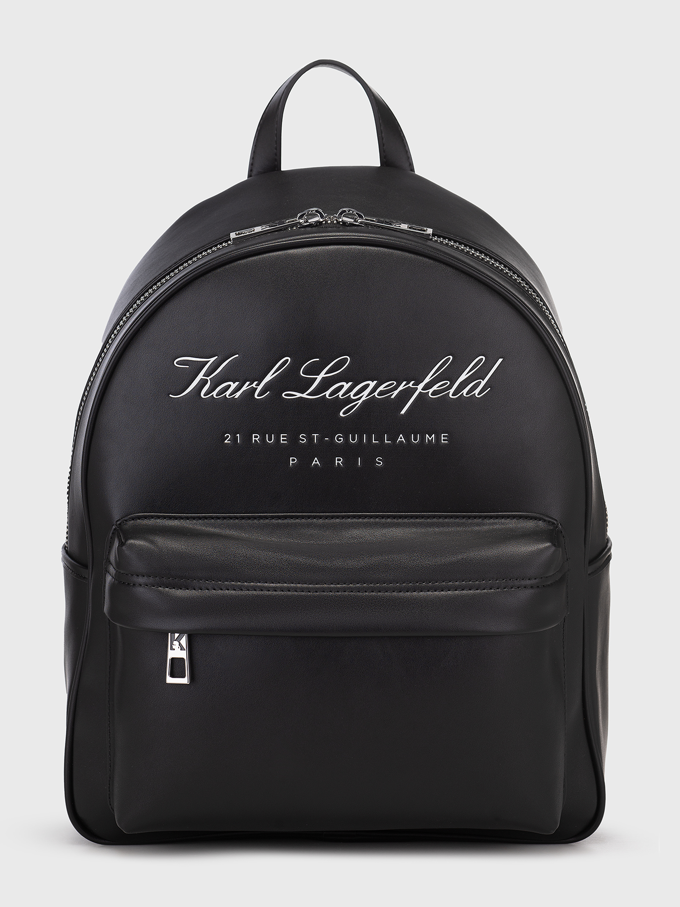 Black eco leather backpack brand Karl Lagerfeld  display picture 3