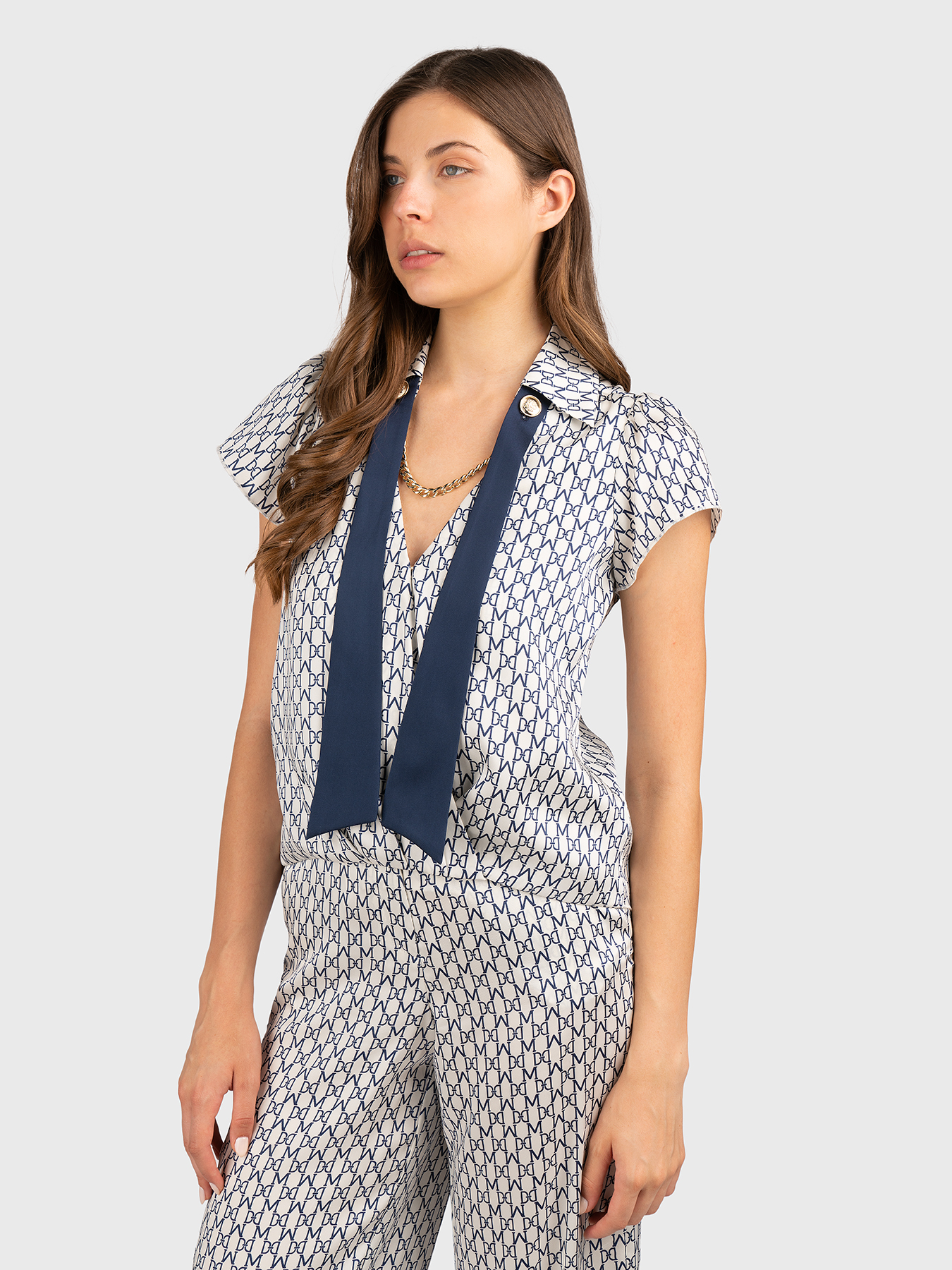 Blouse with monogram print brand Marciano