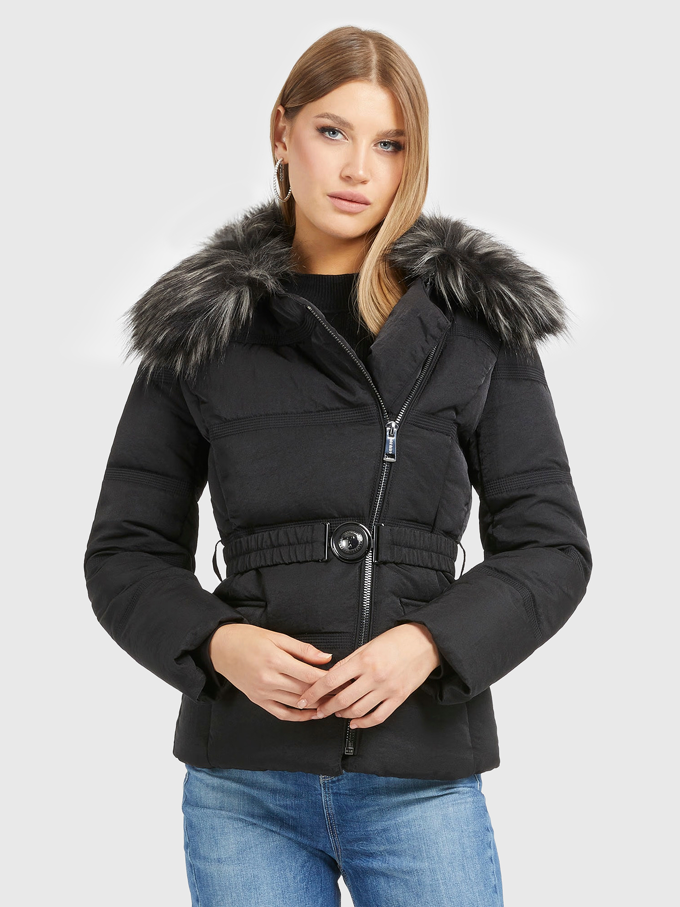 MARISOL black jacket with belt brand GUESS — Globalbrandsstore.com/en