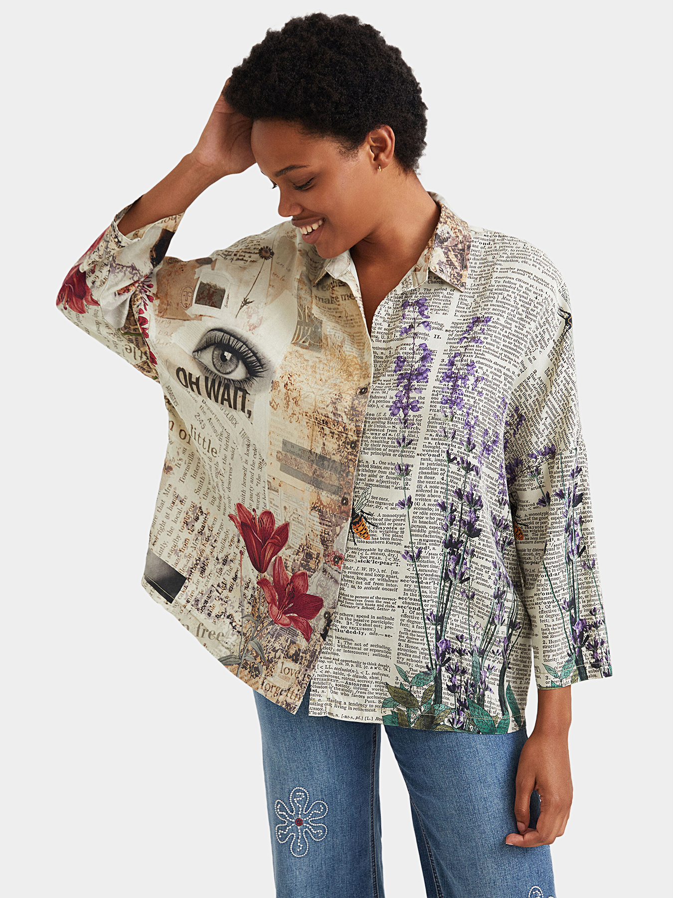 NEW YORK Shirt with floral details brand DESIGUAL