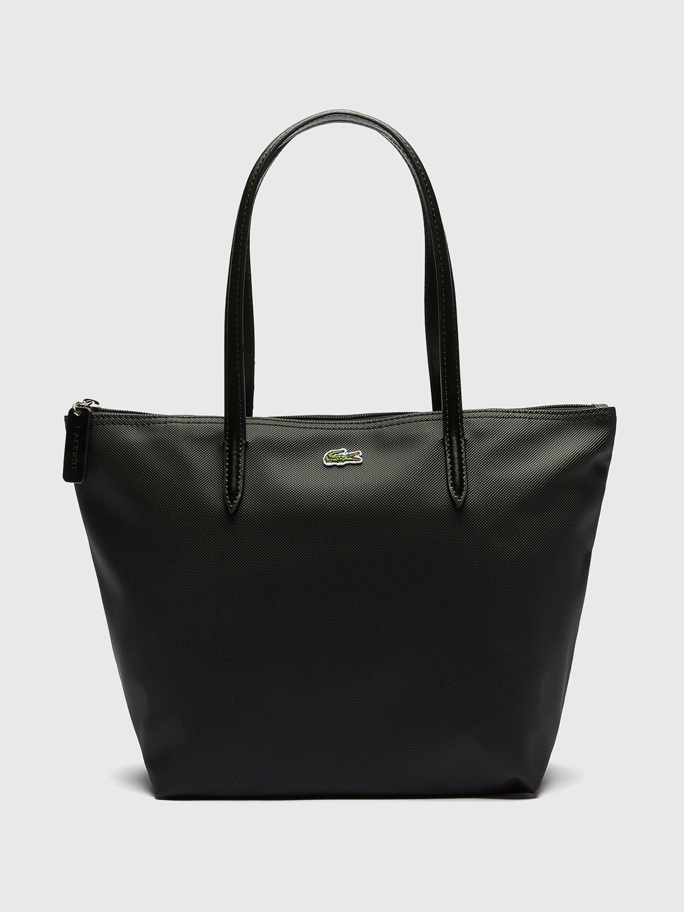 Big Lacoste Pouch Black Tote Bag With Logo Brand LACOSTE —