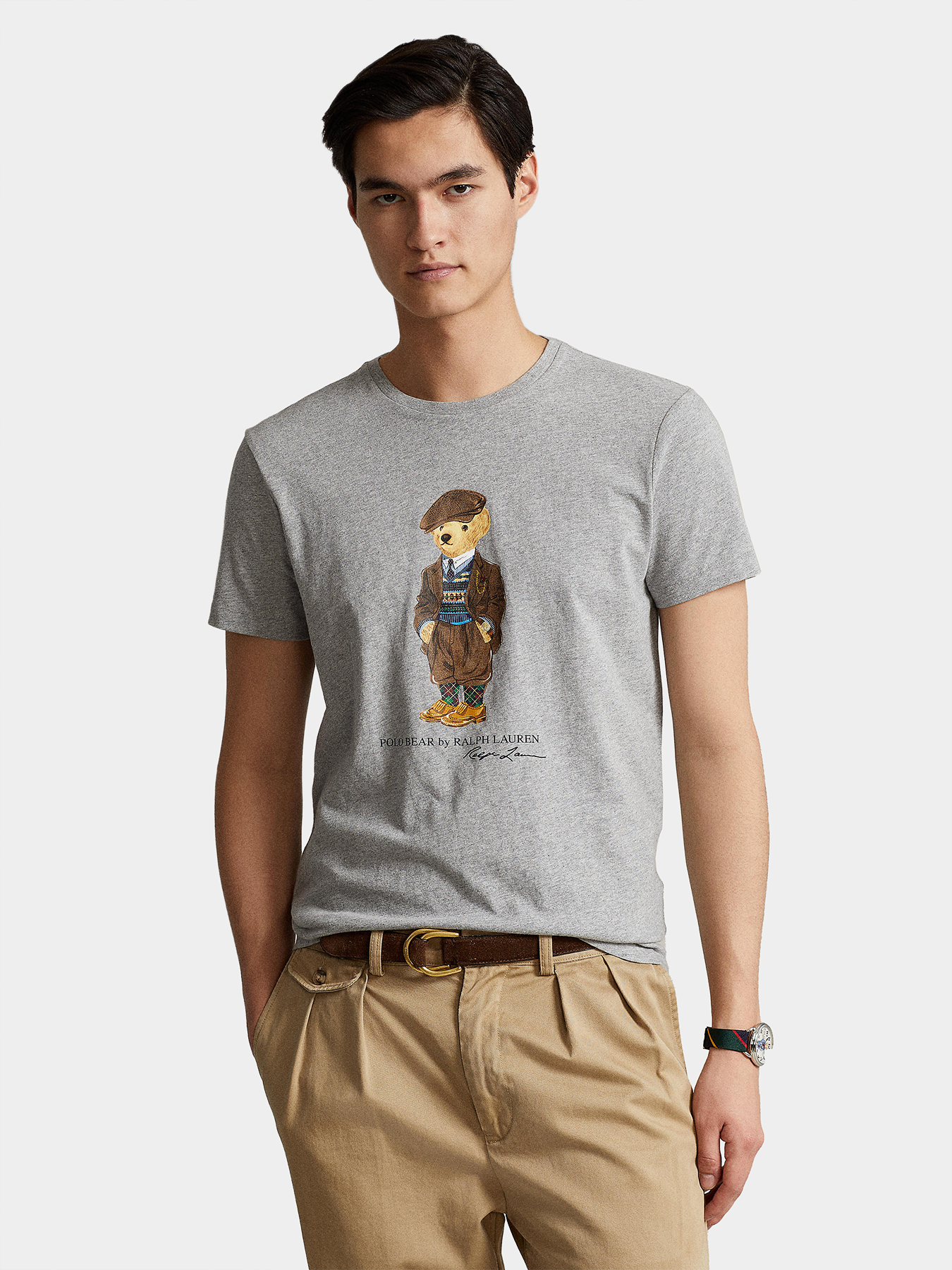 Grey T-shirt with Polo Bear print brand POLO RALPH LAUREN