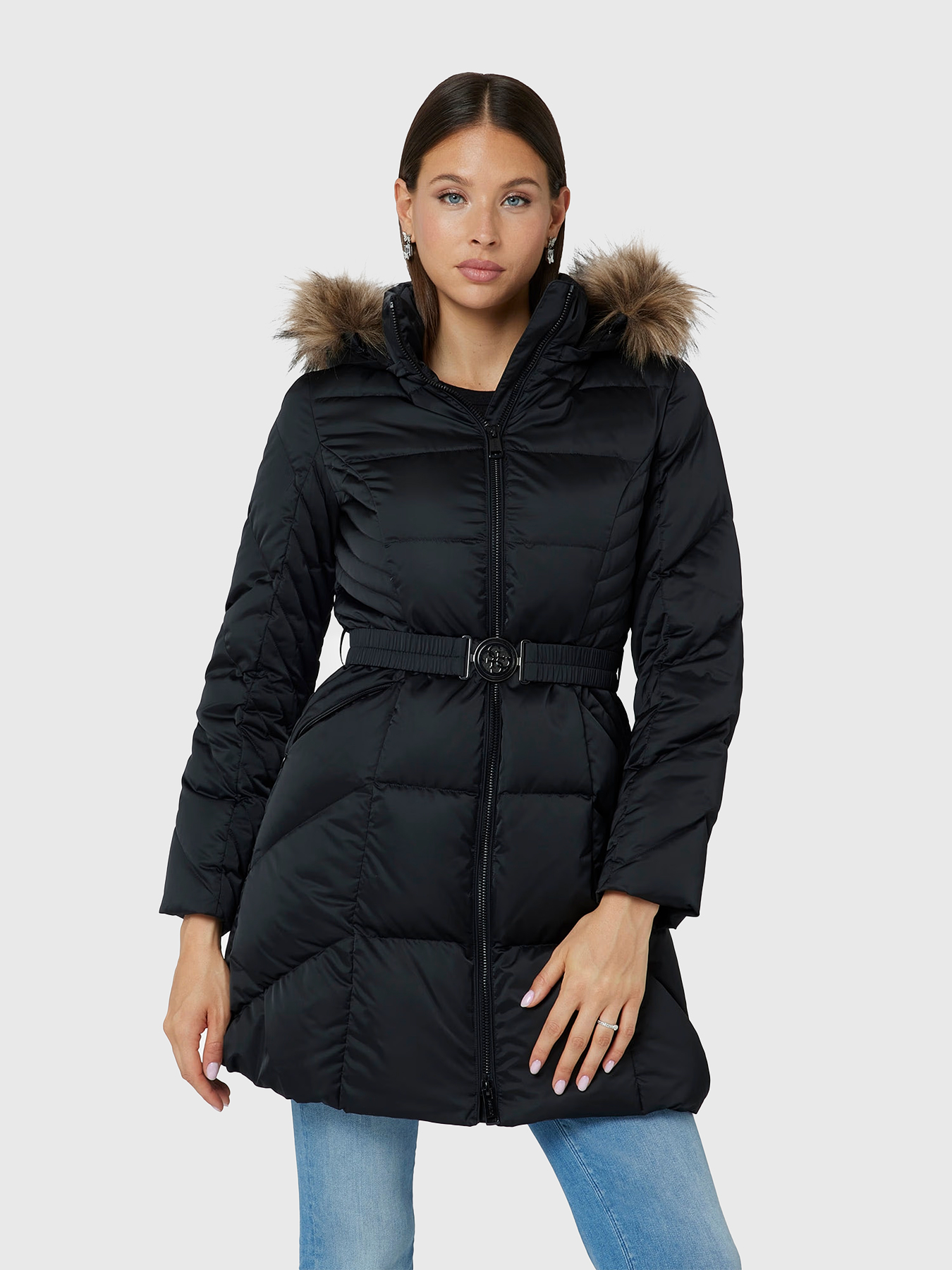 NEW OLGA padded jacket with belt brand GUESS — Globalbrandsstore.com/en
