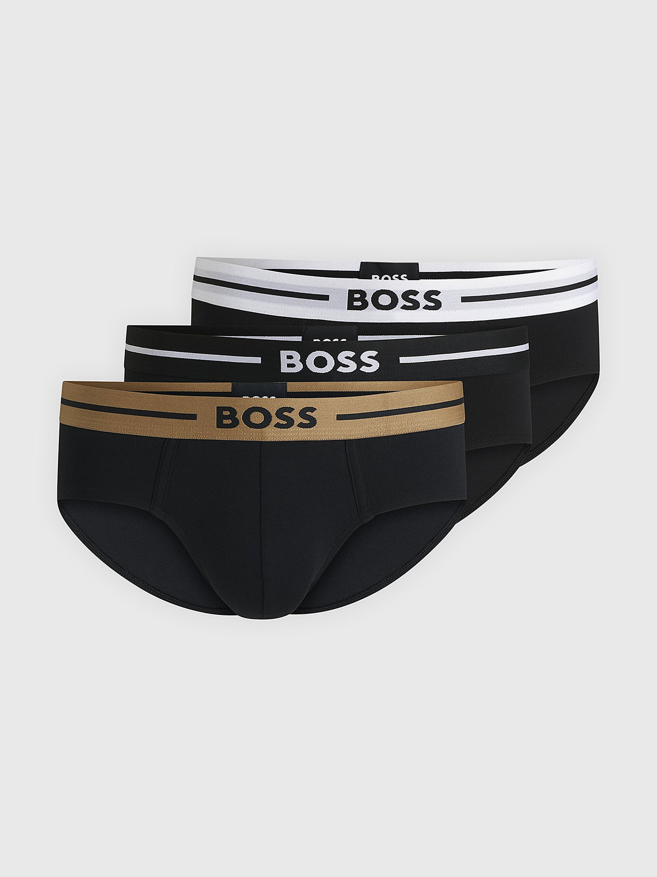 Set of three pairs of cotton briefs brand BOSS — Globalbrandsstore.com/en