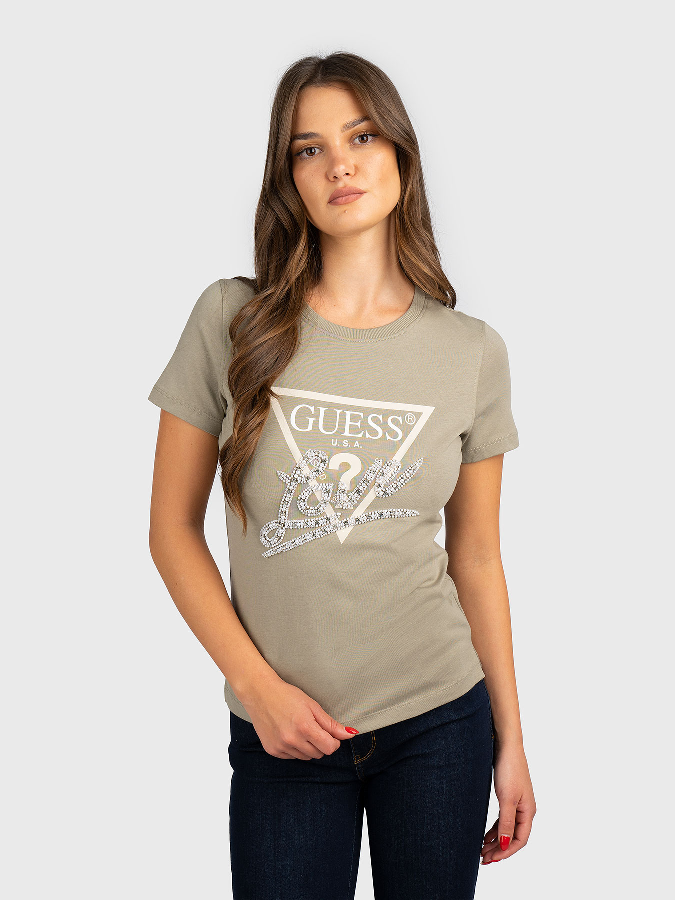Cotton T-shirt with logo print brand GUESS — Globalbrandsstore.com/en