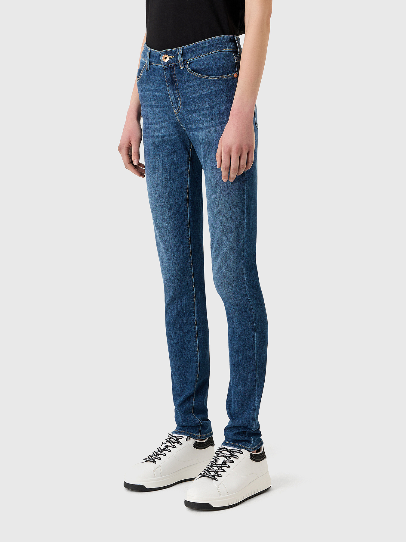Skinny jeans with embroidered logo brand EMPORIO ARMANI