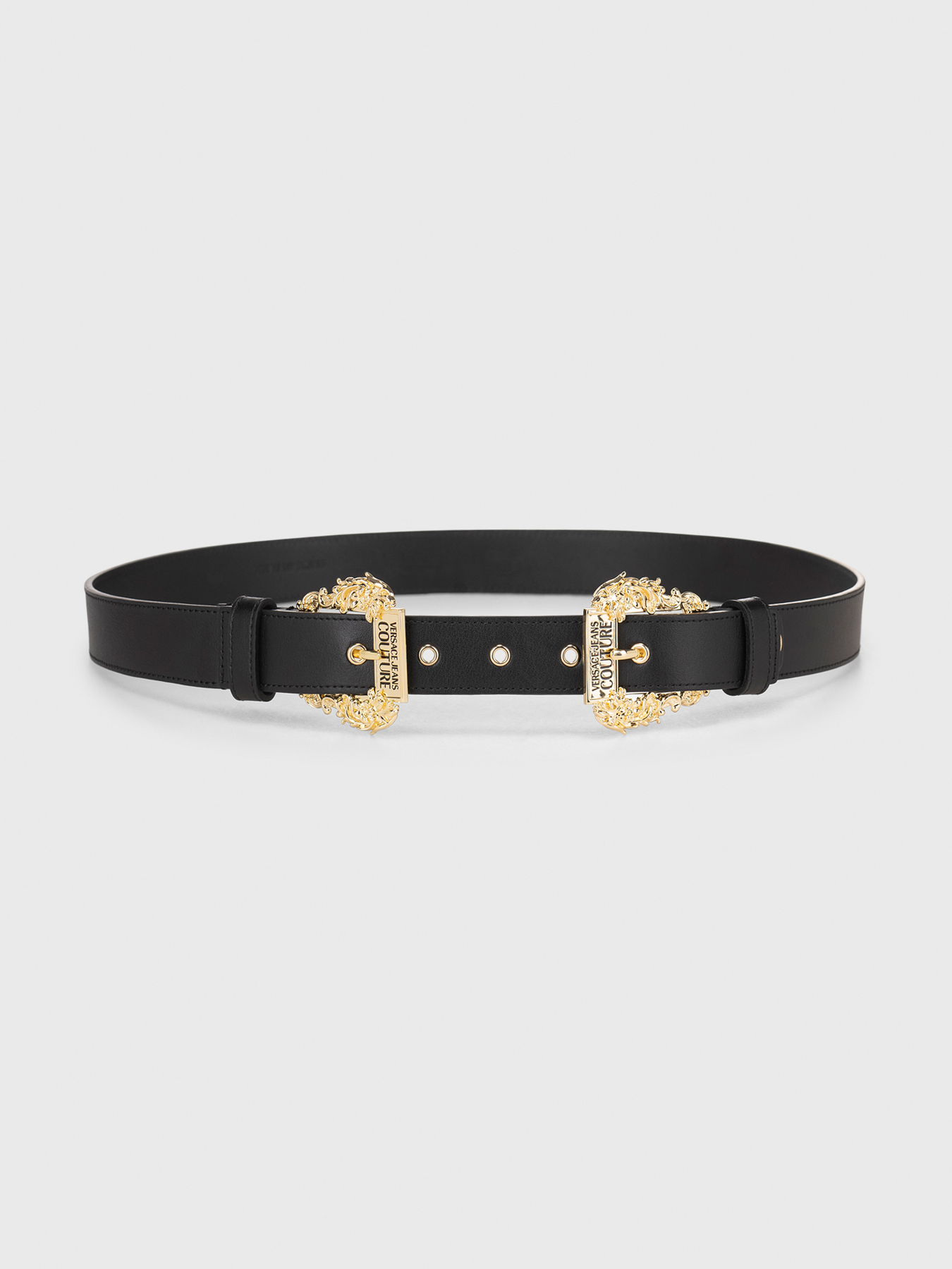 Black leather belt brand VERSACE JEANS COUTURE 