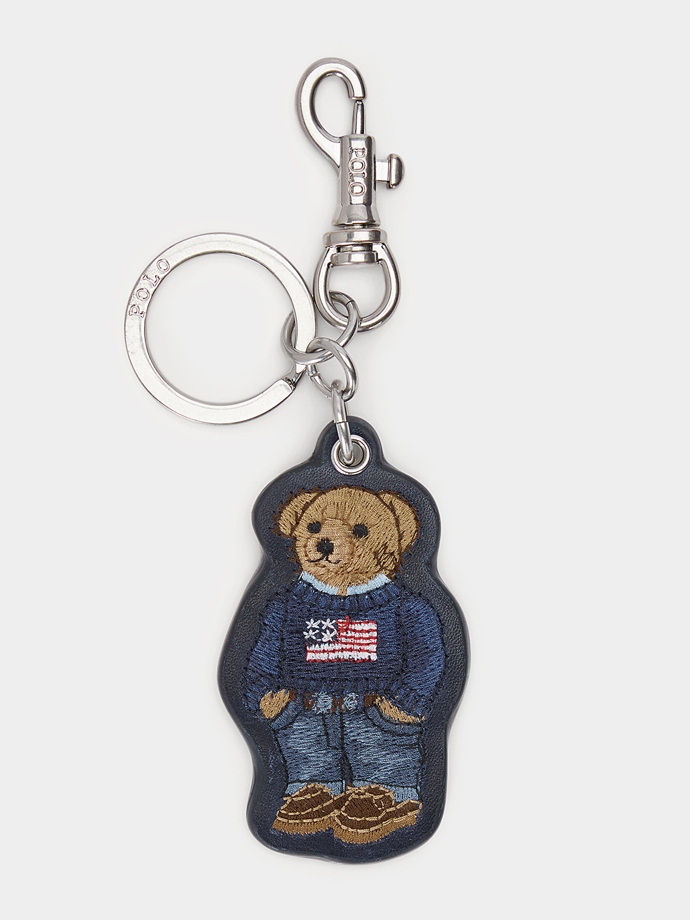 Leather keychain with Polo Bear embroidery brand POLO RALPH LAUREN