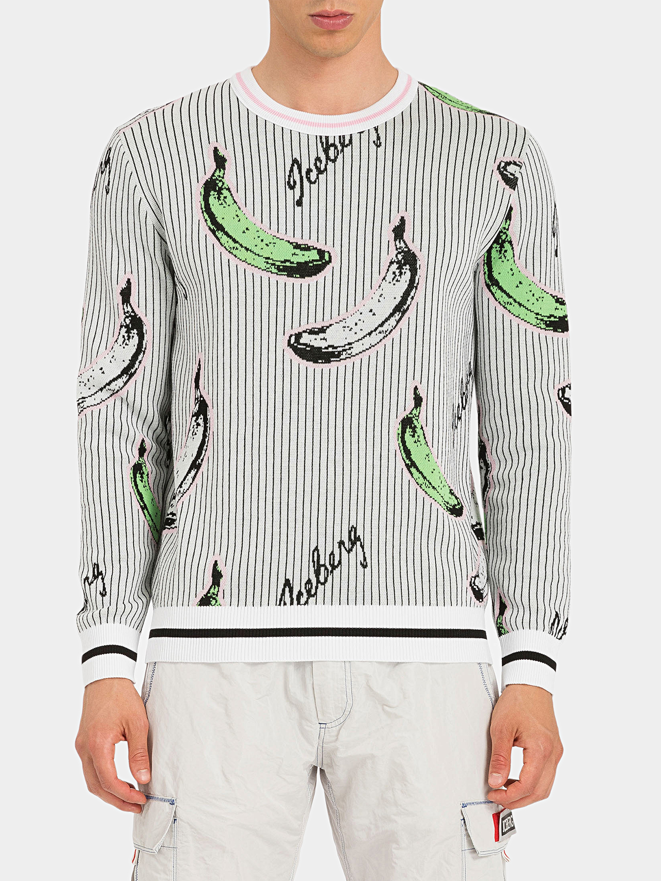 Sweater with striped print brand ICEBERG — Globalbrandsstore