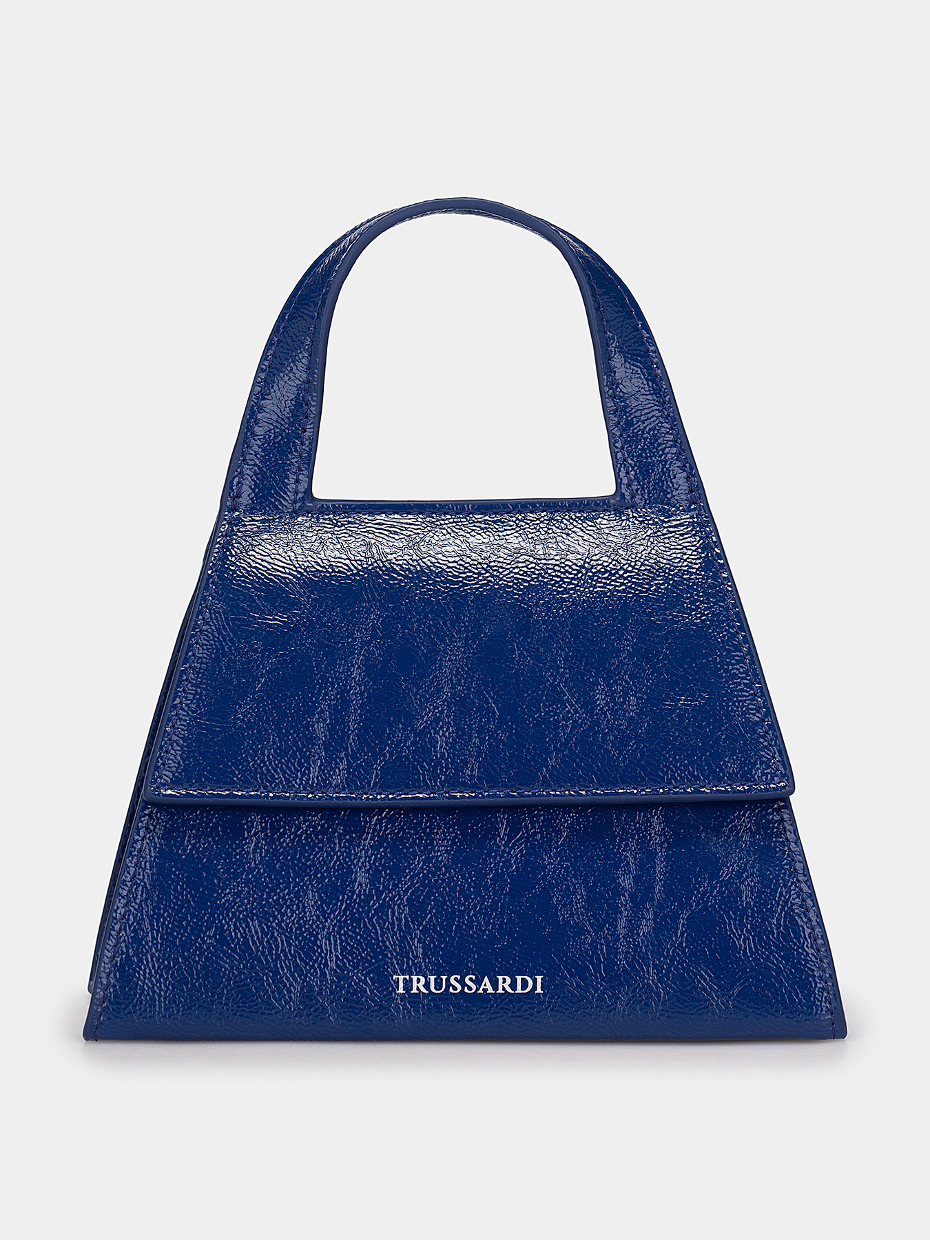This Valda small baguette bag comes in velvety soft leather with wide  handles and silver-tone Trussardi lettering.