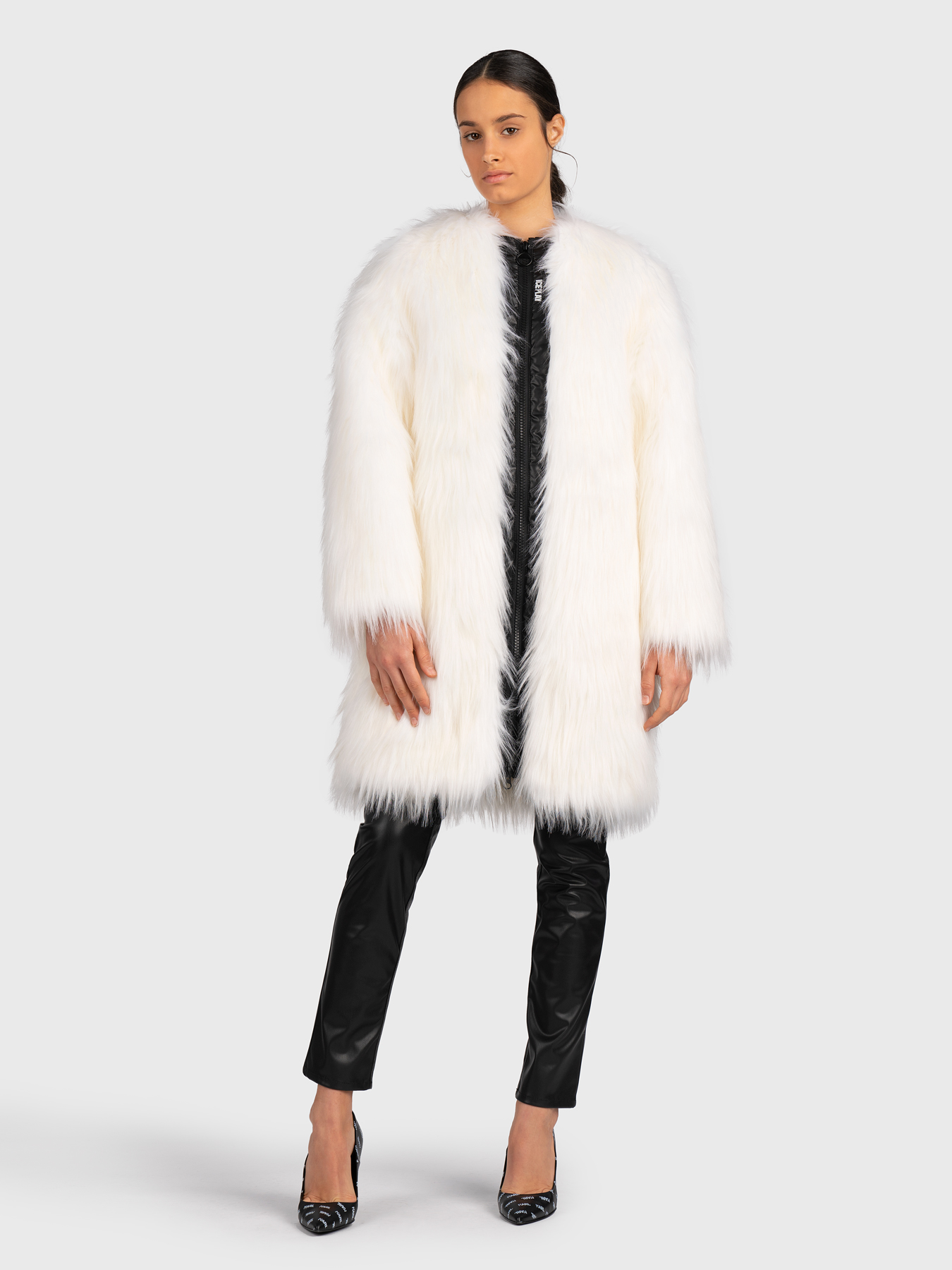 Faux fur coat with zip brand Ice Play — Globalbrandsstore.com/en