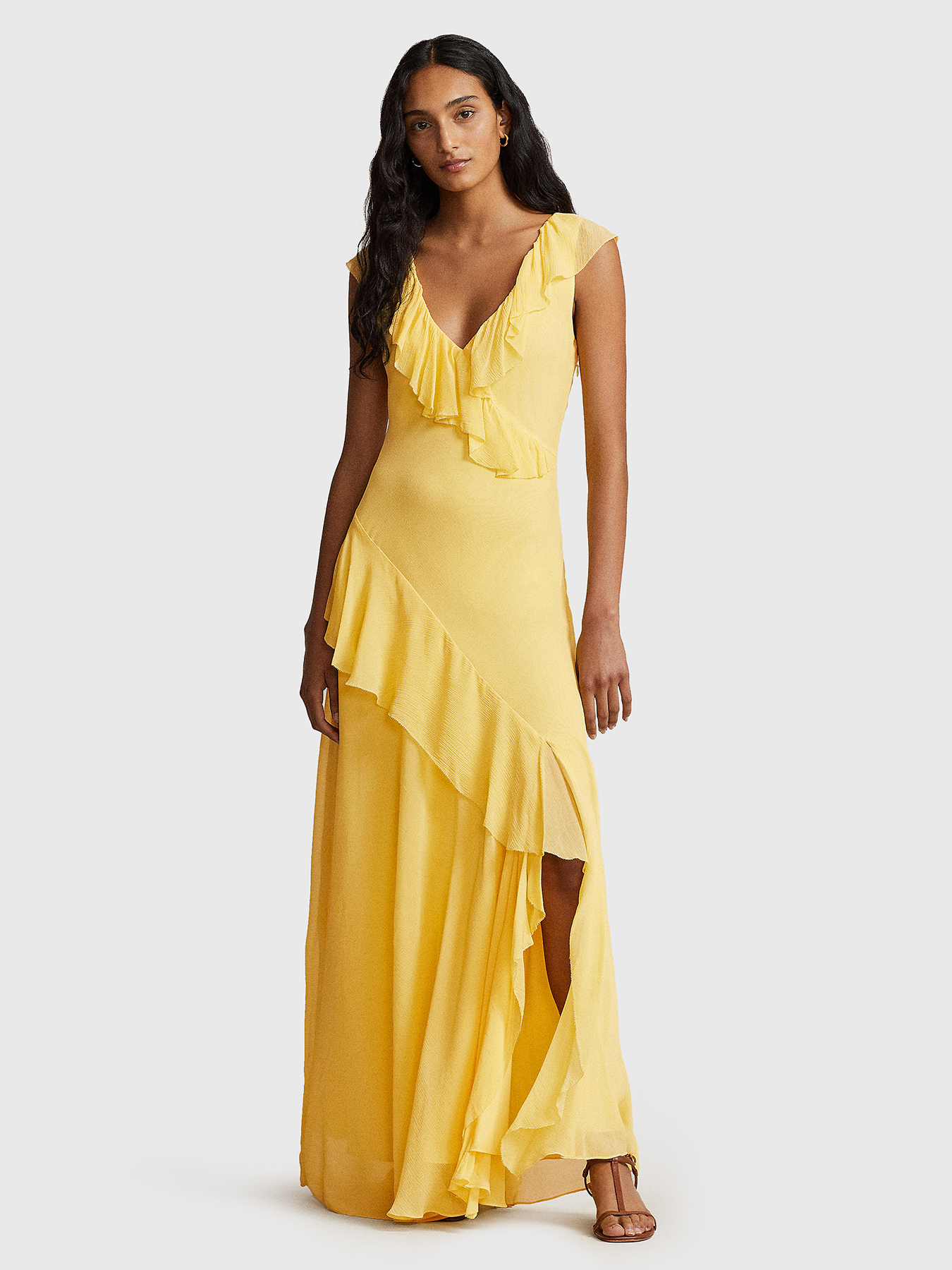 Ruffle-detailing maxi dress brand POLO RALPH LAUREN