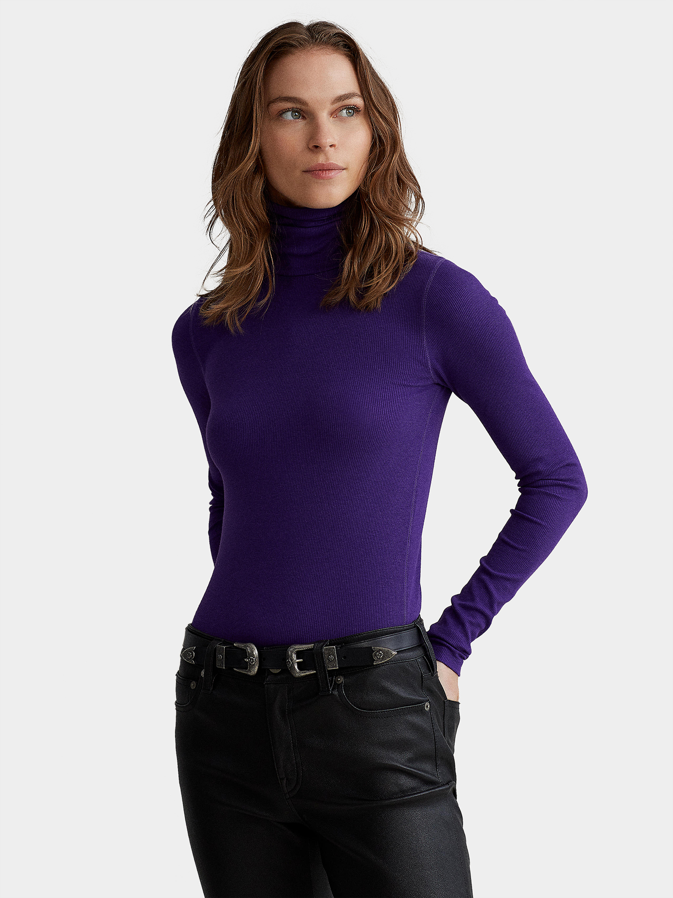 Turtleneck sweater in purple color brand POLO RALPH LAUREN
