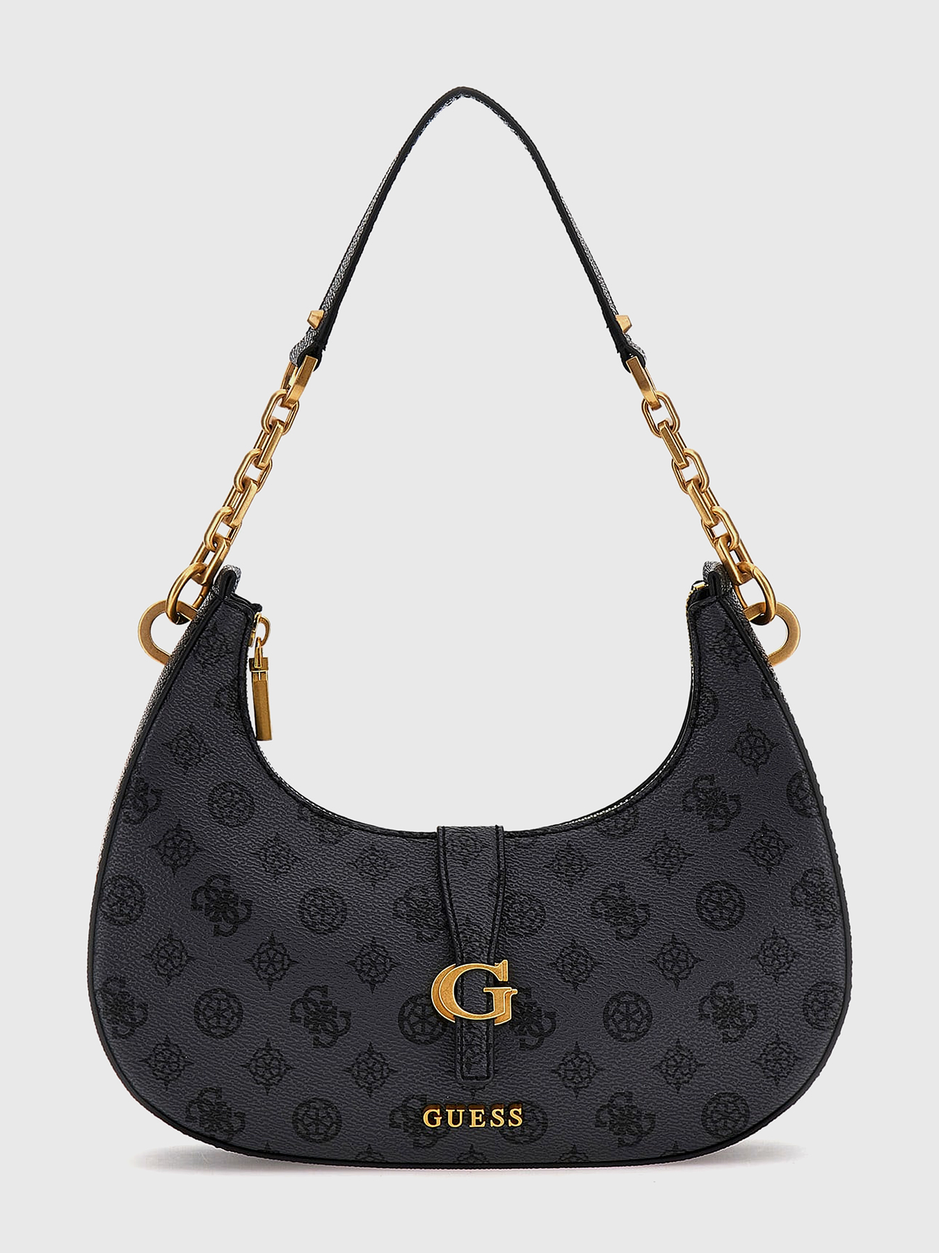 ★EMS★ EMBOSSED LOGO HOBO BAGNAVY undefined