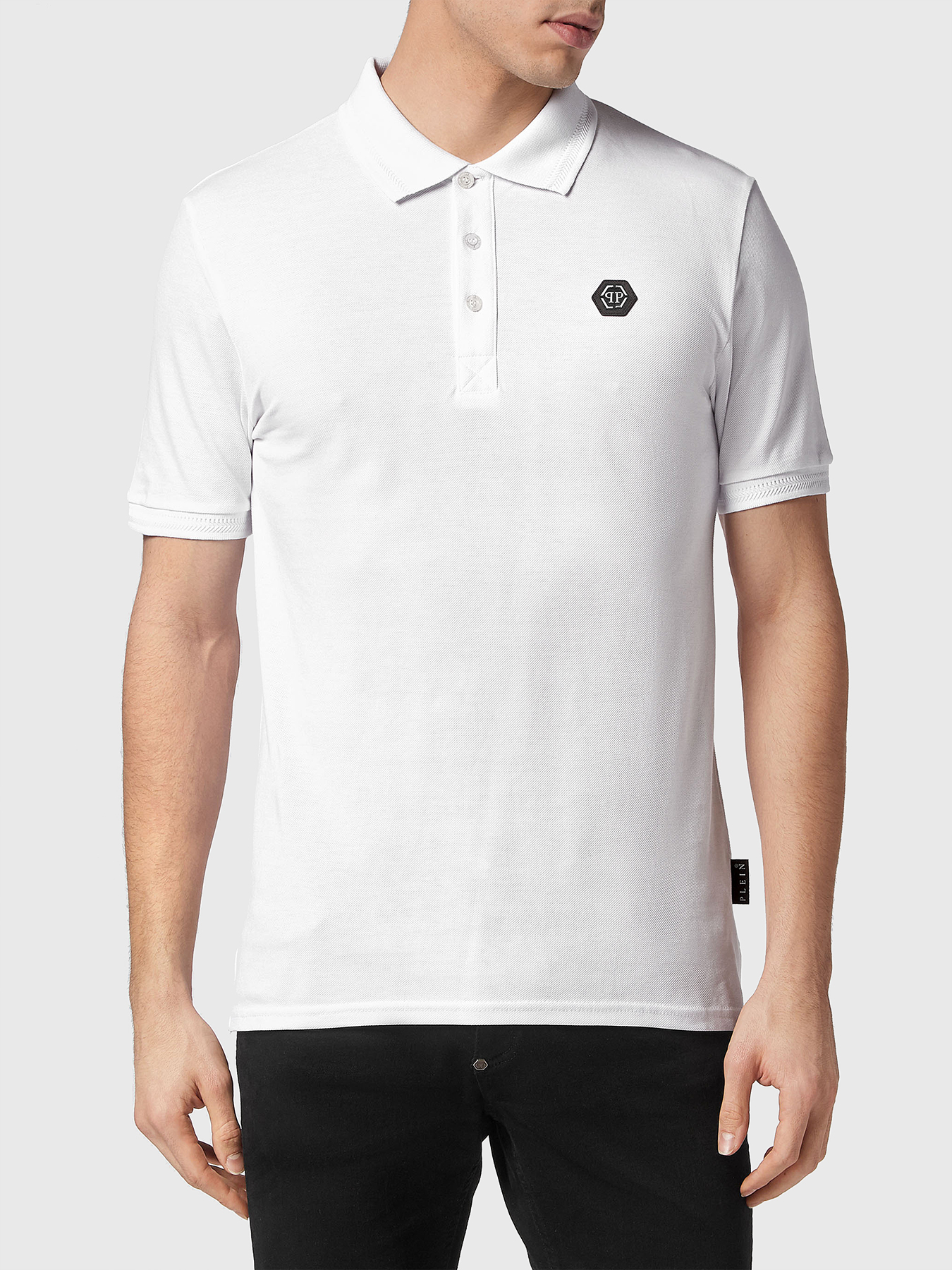 STARS black polo shirt with contrasting print brand PHILIPP PLEIN 