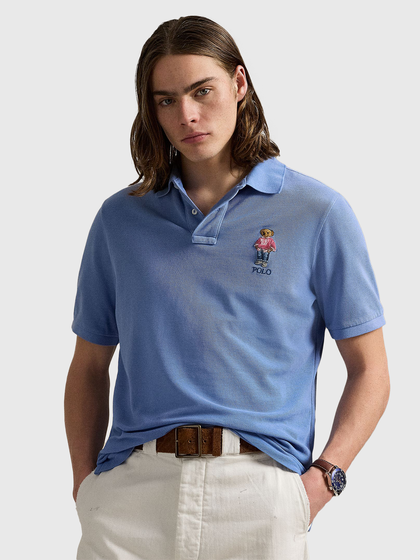 Tシャツ・カットソー LMC EMB BEAR PK POLO SHIRT sky blue 0LM23FSH101SBL ☆2023FW新作☆LMC☆EMB BEAR PK POLO SHIRT (LMC/シャツ