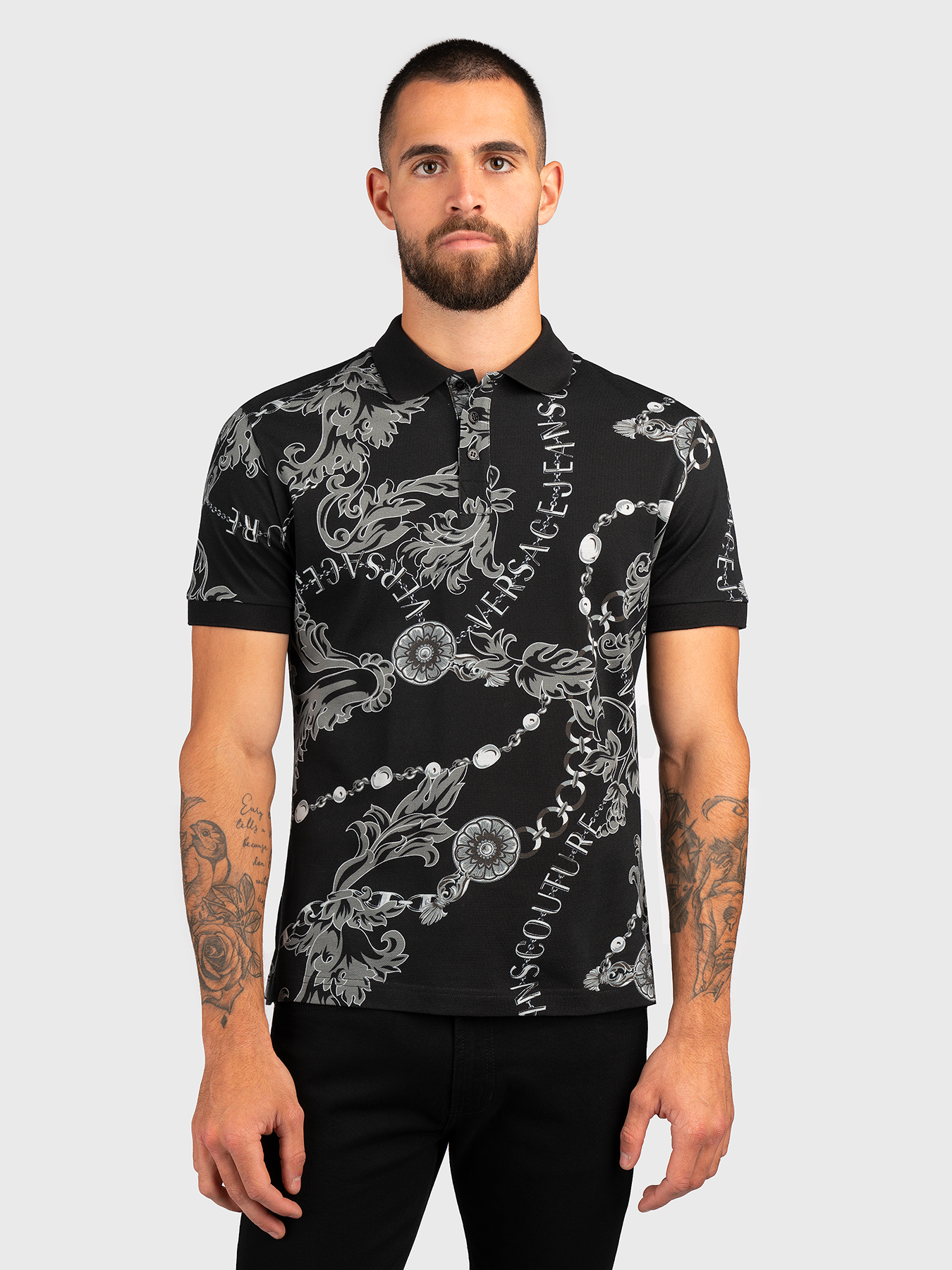 Monogram-print Polo shirt brand VERSACE JEANS COUTURE