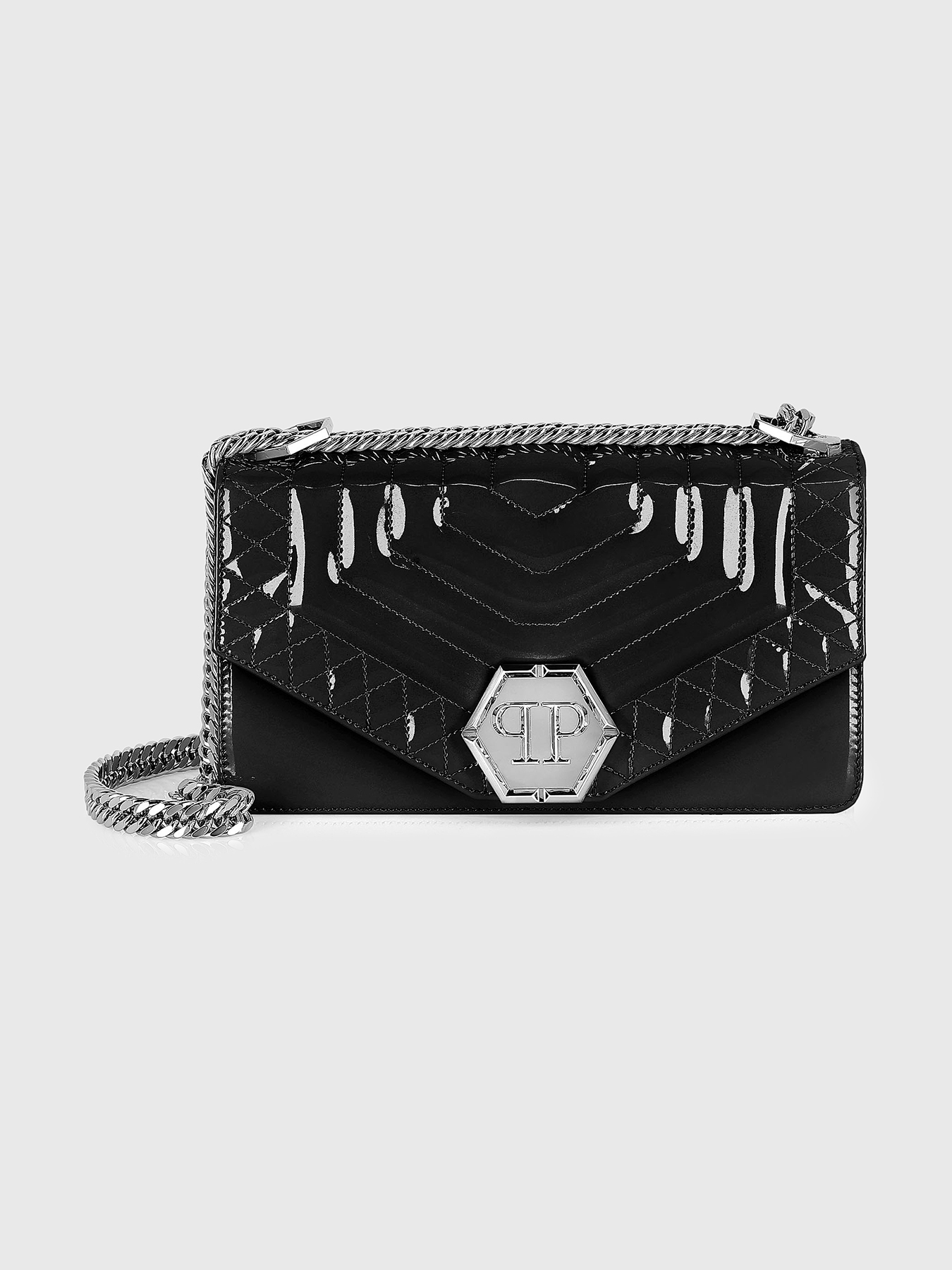 HEXAGON bag with lacquer effect brand PHILIPP PLEIN