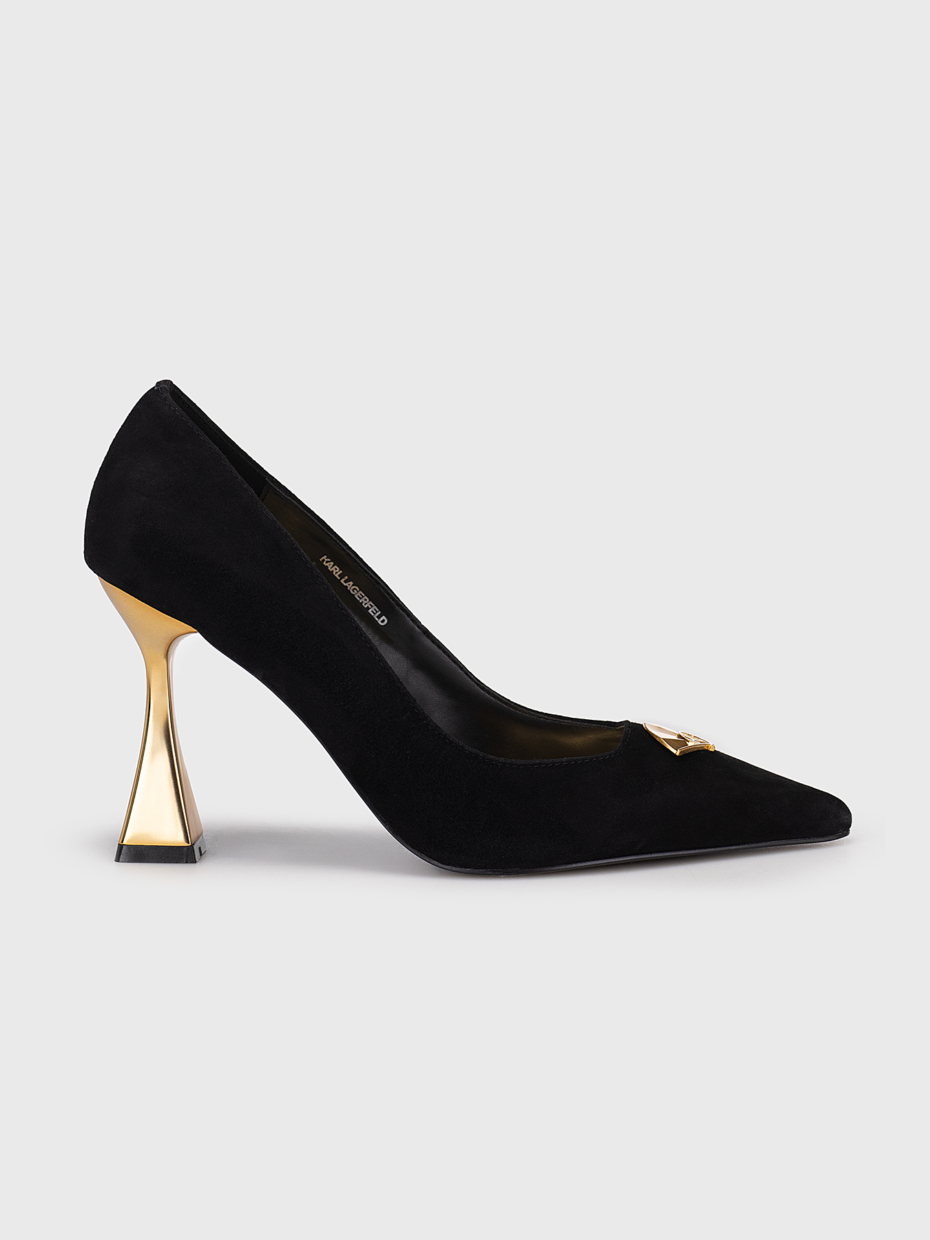 DEBUT leather shoes with gold logo accent brand Karl