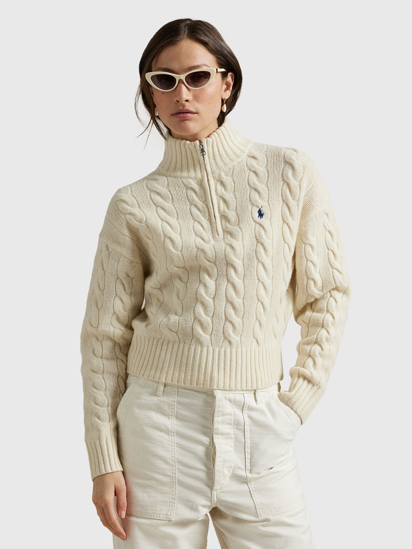 Wool and cashmere zip sweater brand POLO RALPH LAUREN