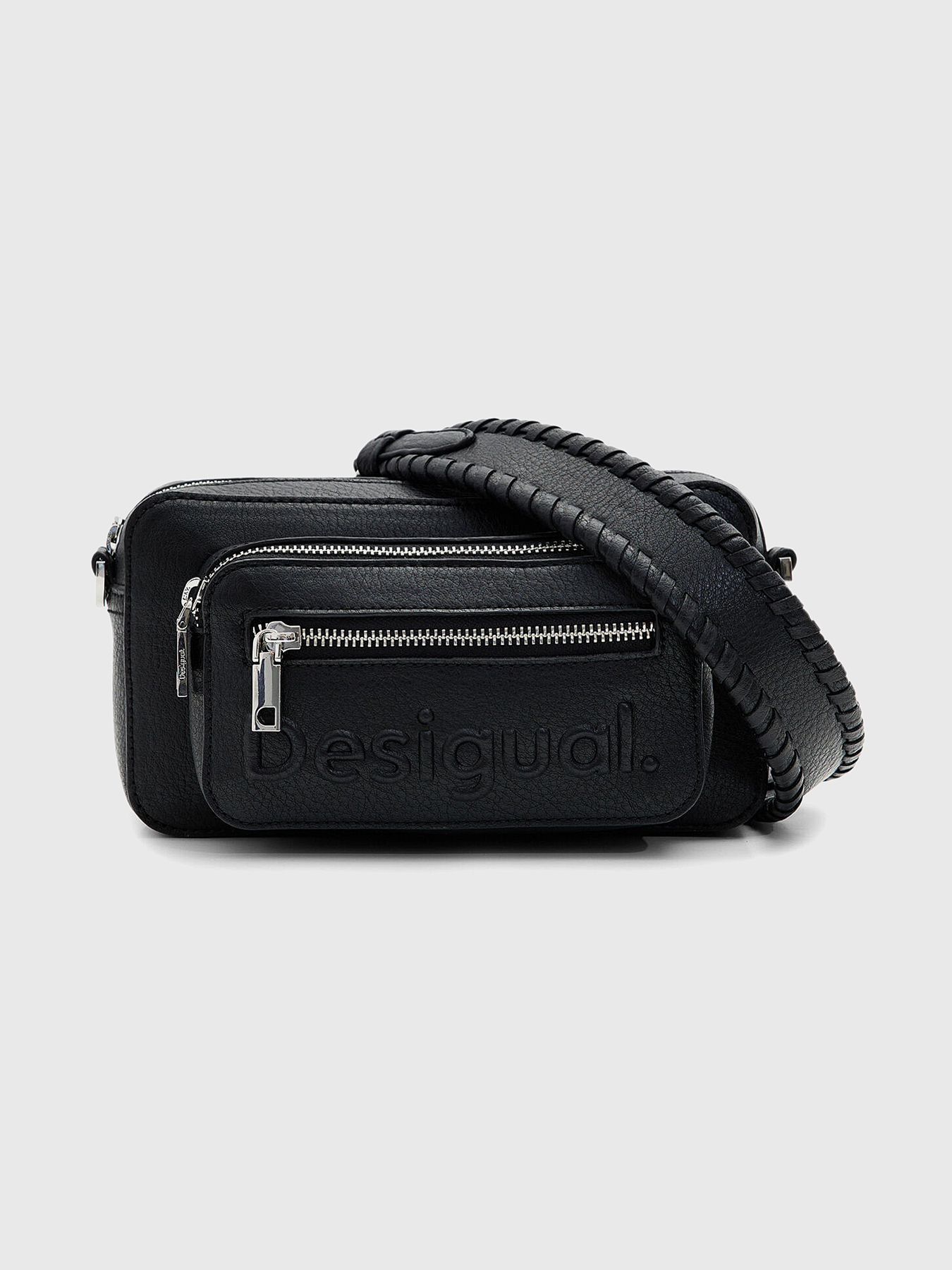 Embossed logo black crossbody bag brand DESIGUAL — Globalbrandsstore.com/en