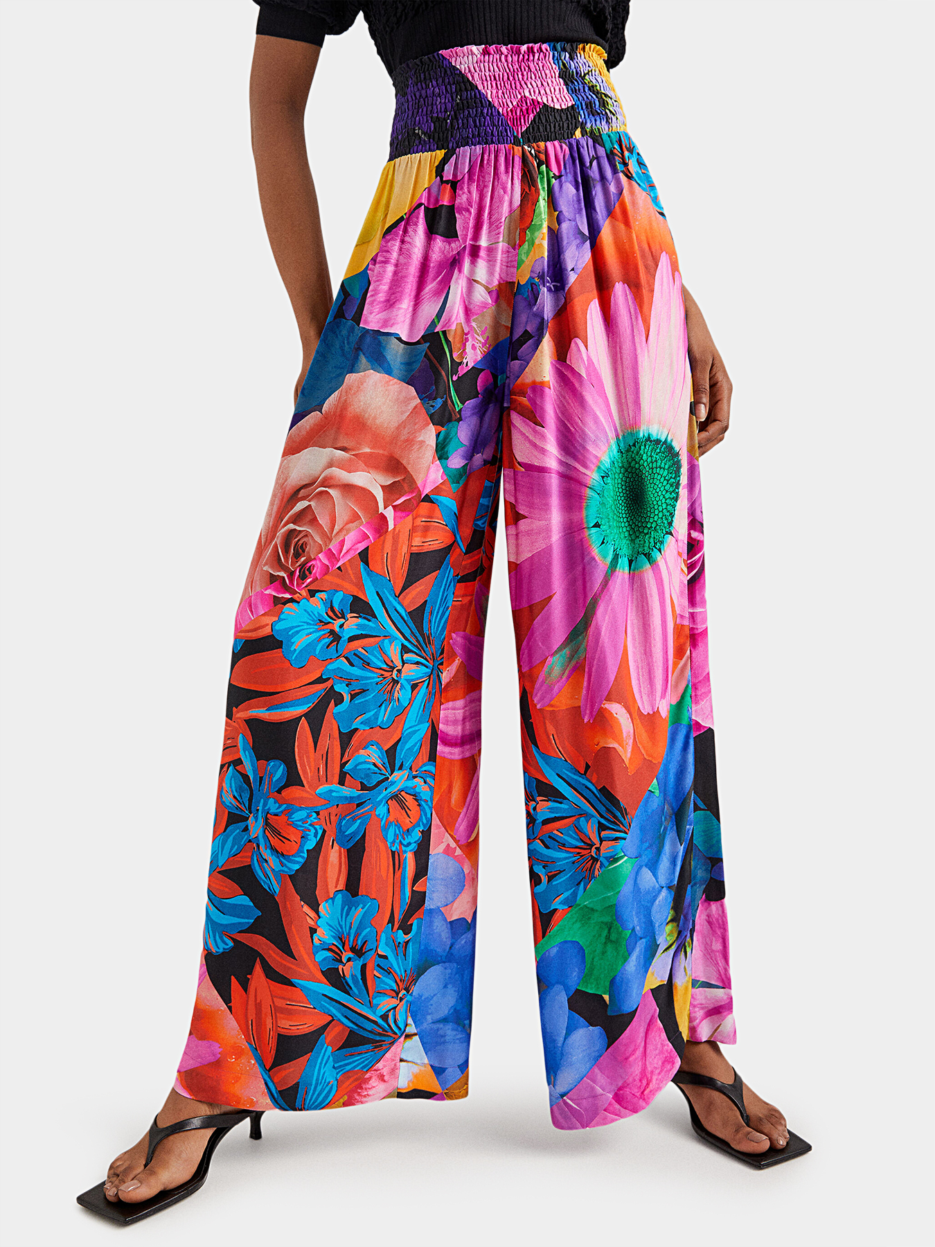 MARSELLA pants with floral print brand DESIGUAL
