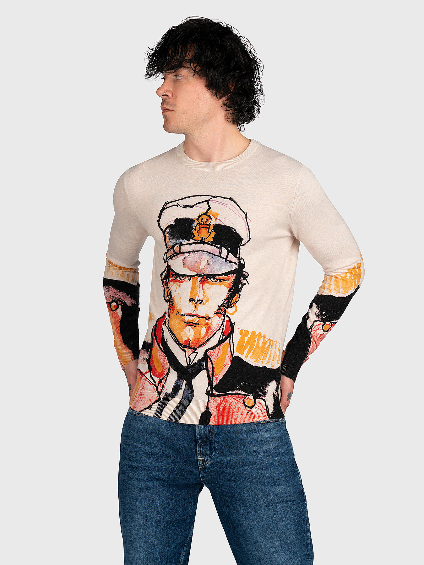 CORTO MALTESE print sweater brand GUESS —