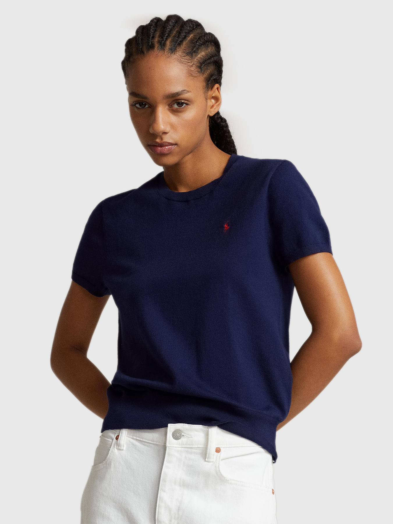 ラルフローレン ニット トップス 半袖 モヘア Tシャツ