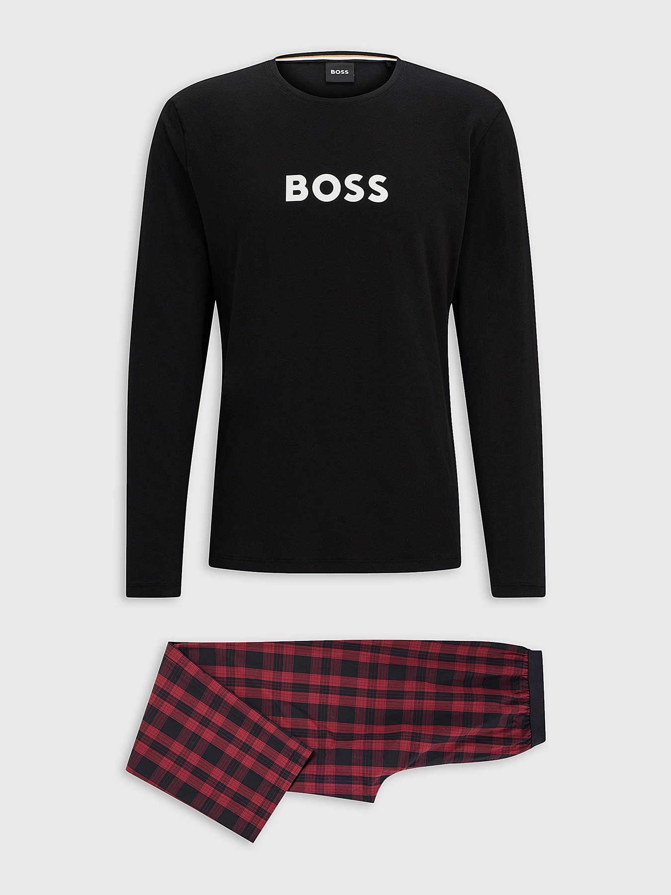 Памучна пижама с лого акцент на марката BOSS — Globalbrandsstore.com