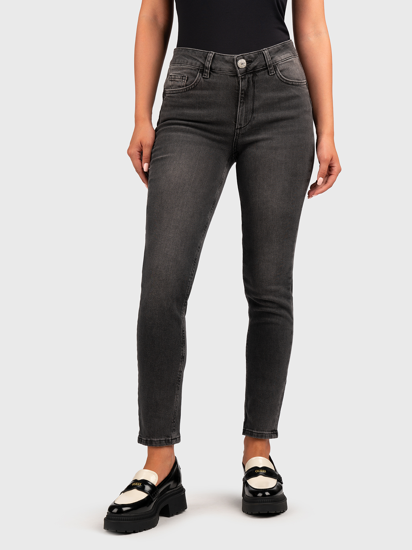 デニム・ジーパン LIU JO Woman Jeans Grey UF2016D4268 87276 Women's Skinny Jeans: Skinny and Super-Skinny Jeans | LIU JO