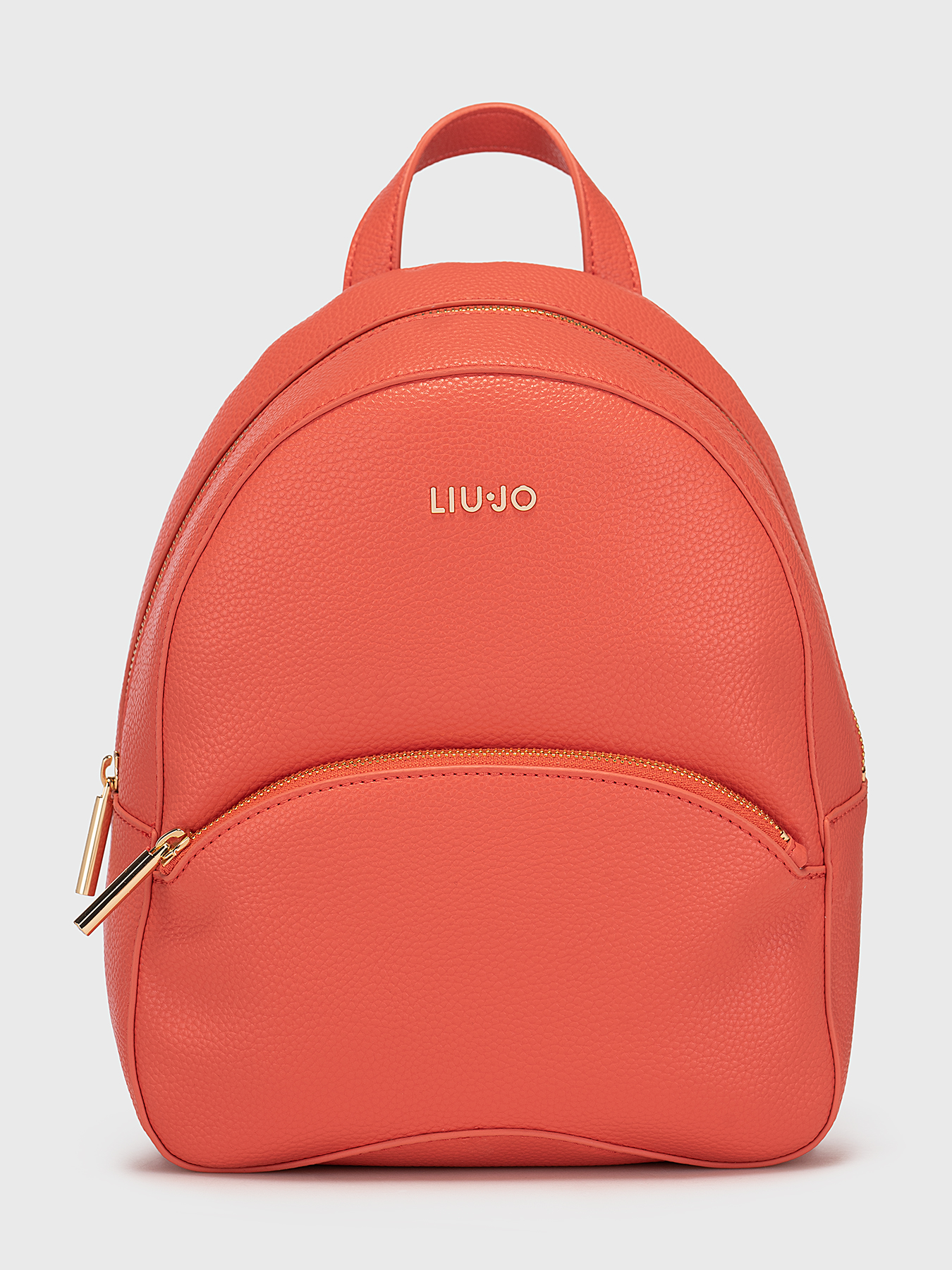 Black backpack with metal logo accent brand LIU JO