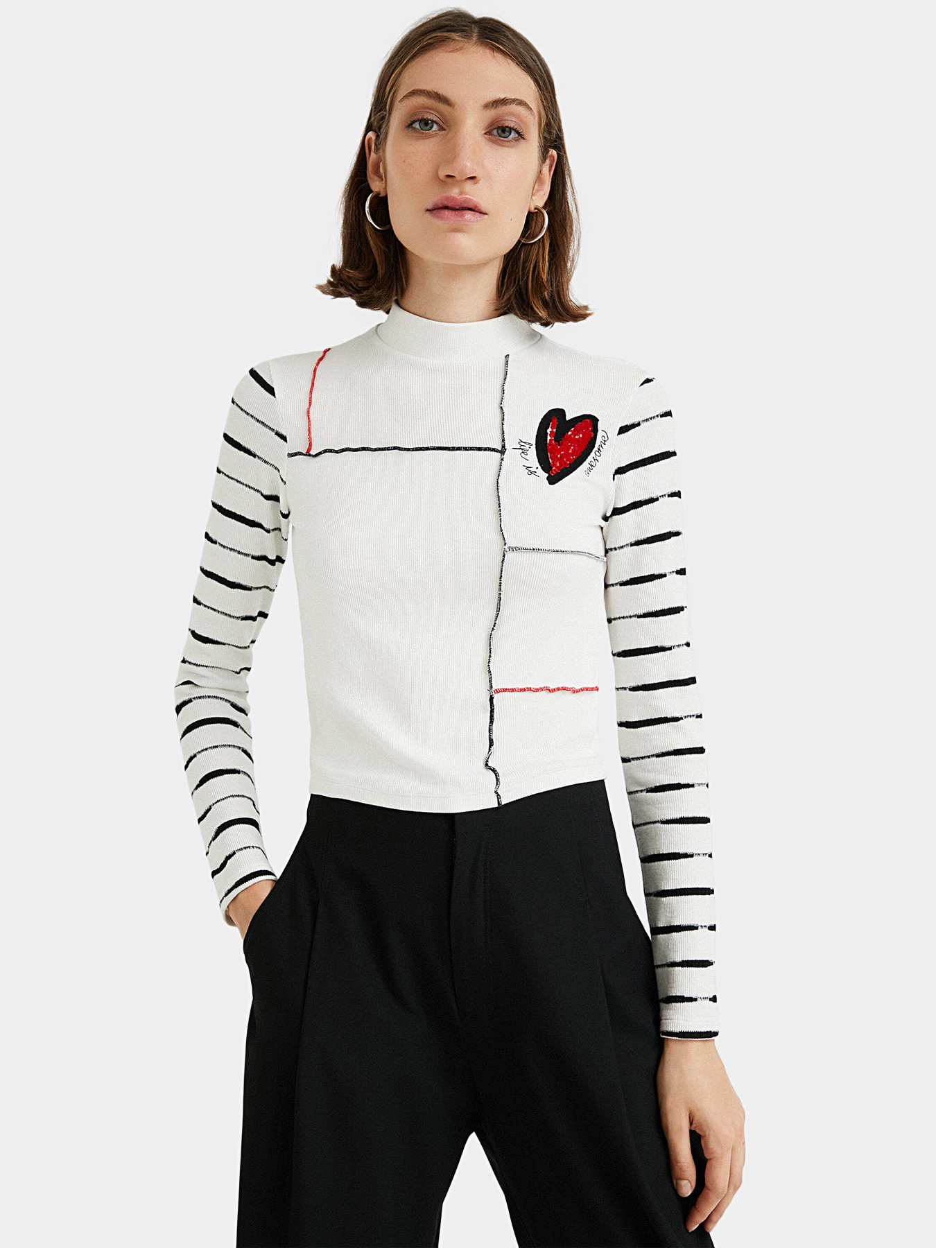 HEART blouse with long sleeves brand DESIGUAL