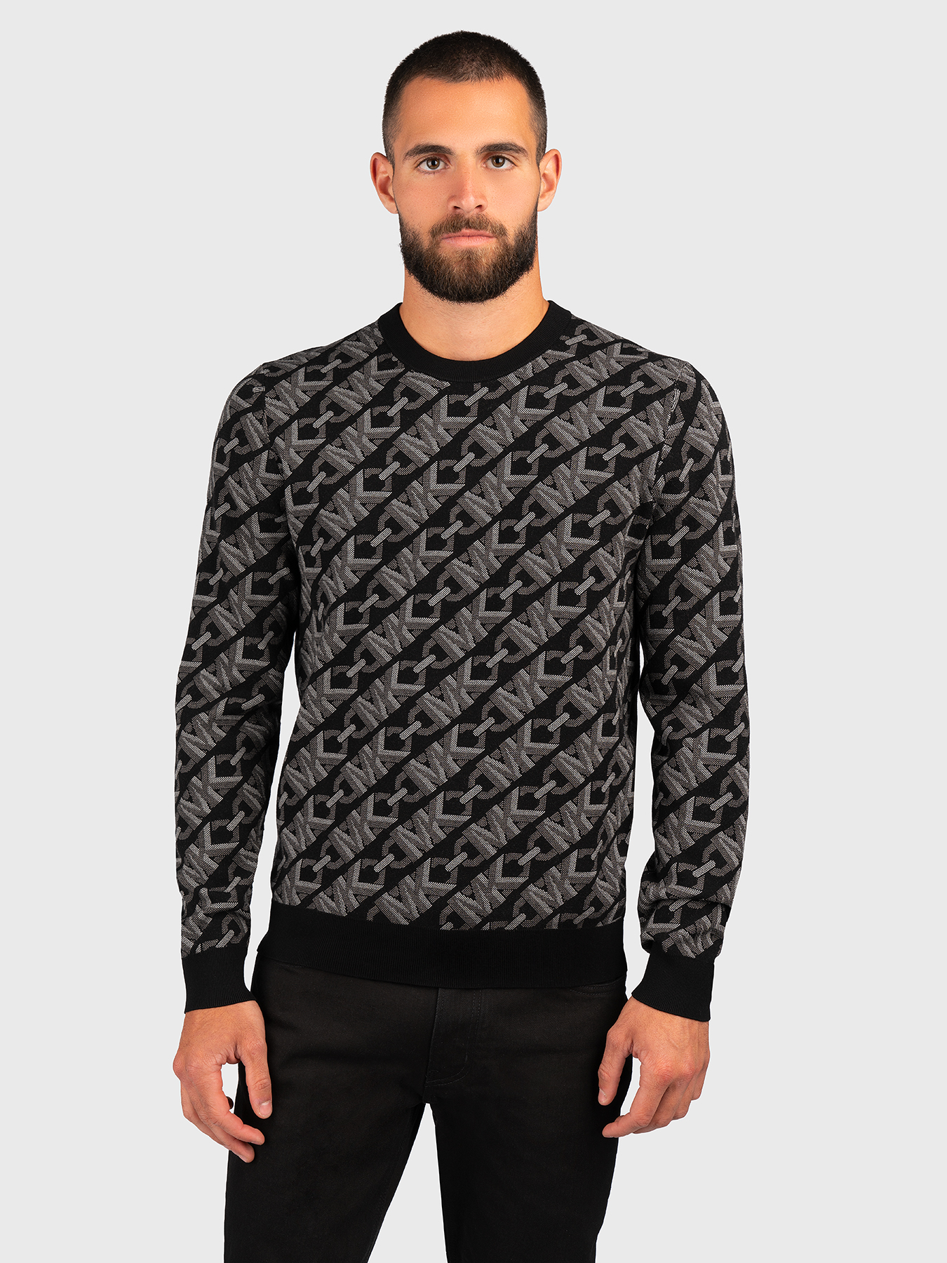 Sweater with monogram print brand MICHAEL KORS